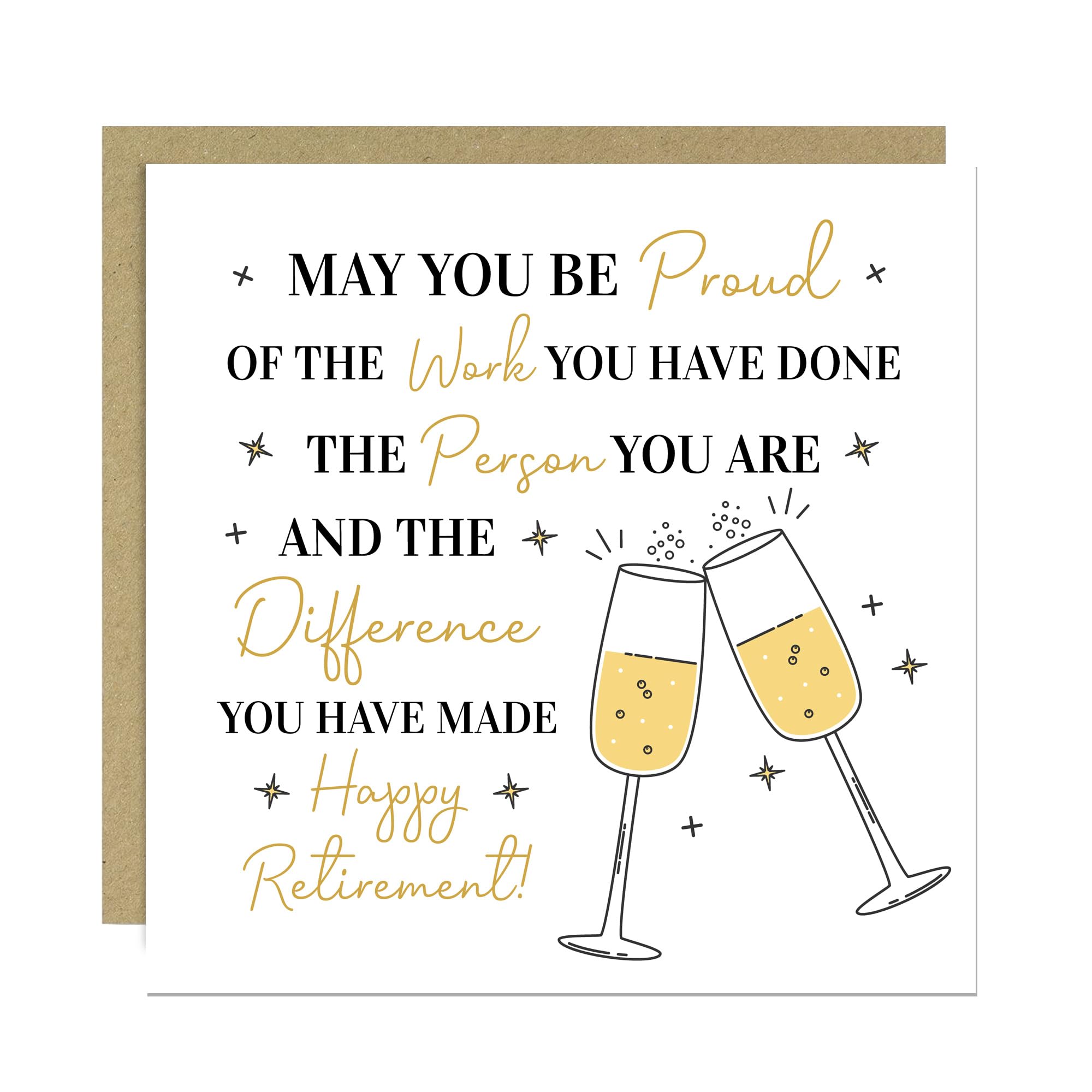 RED OCEAN Handmade Retirement Card 145x145mm with Kraft Envelope | Blank Inside | Made in England 1