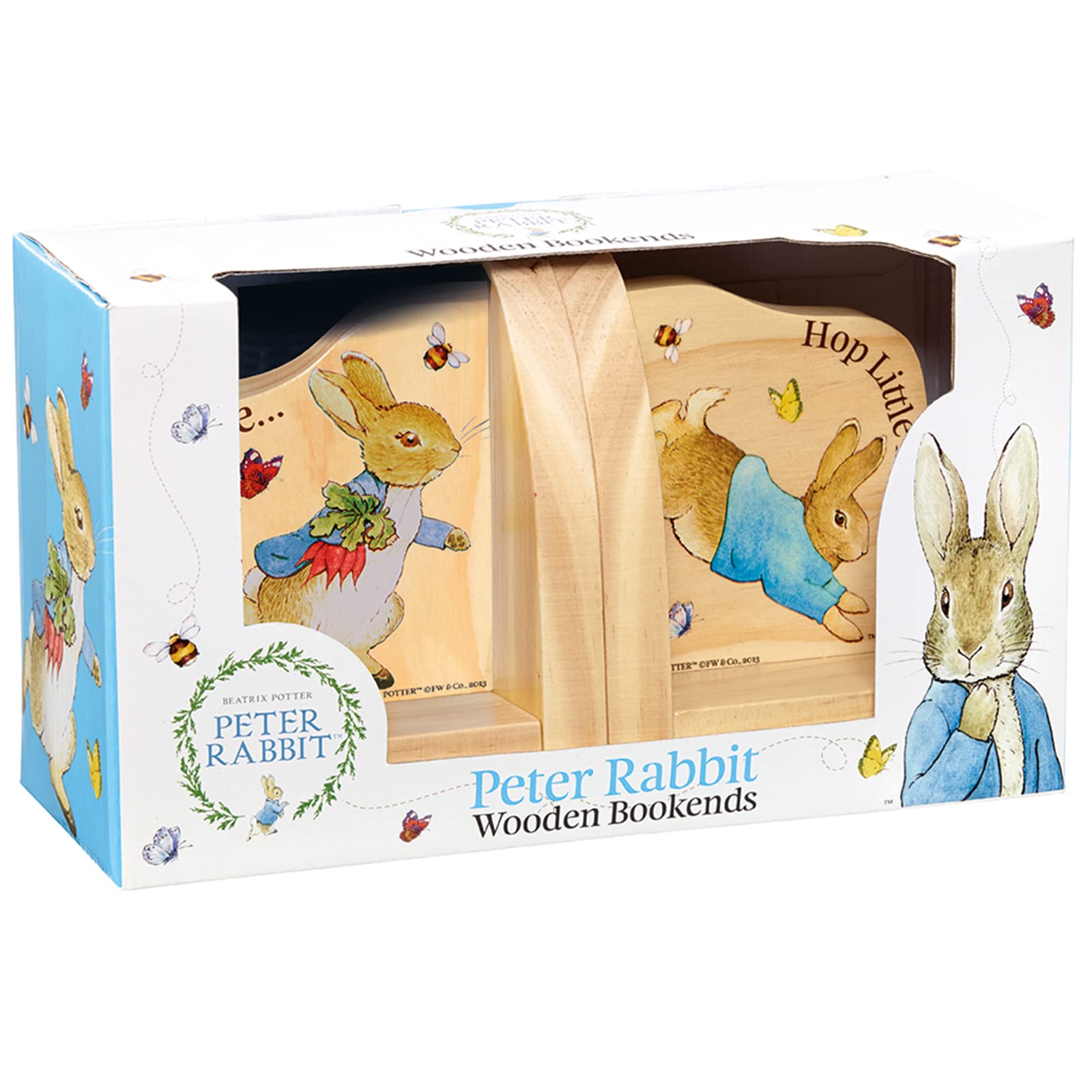 Rainbow Designs Peter Rabbit Wooden Bookends - Nursery Decor | Rubber Wood | Set of 2 2