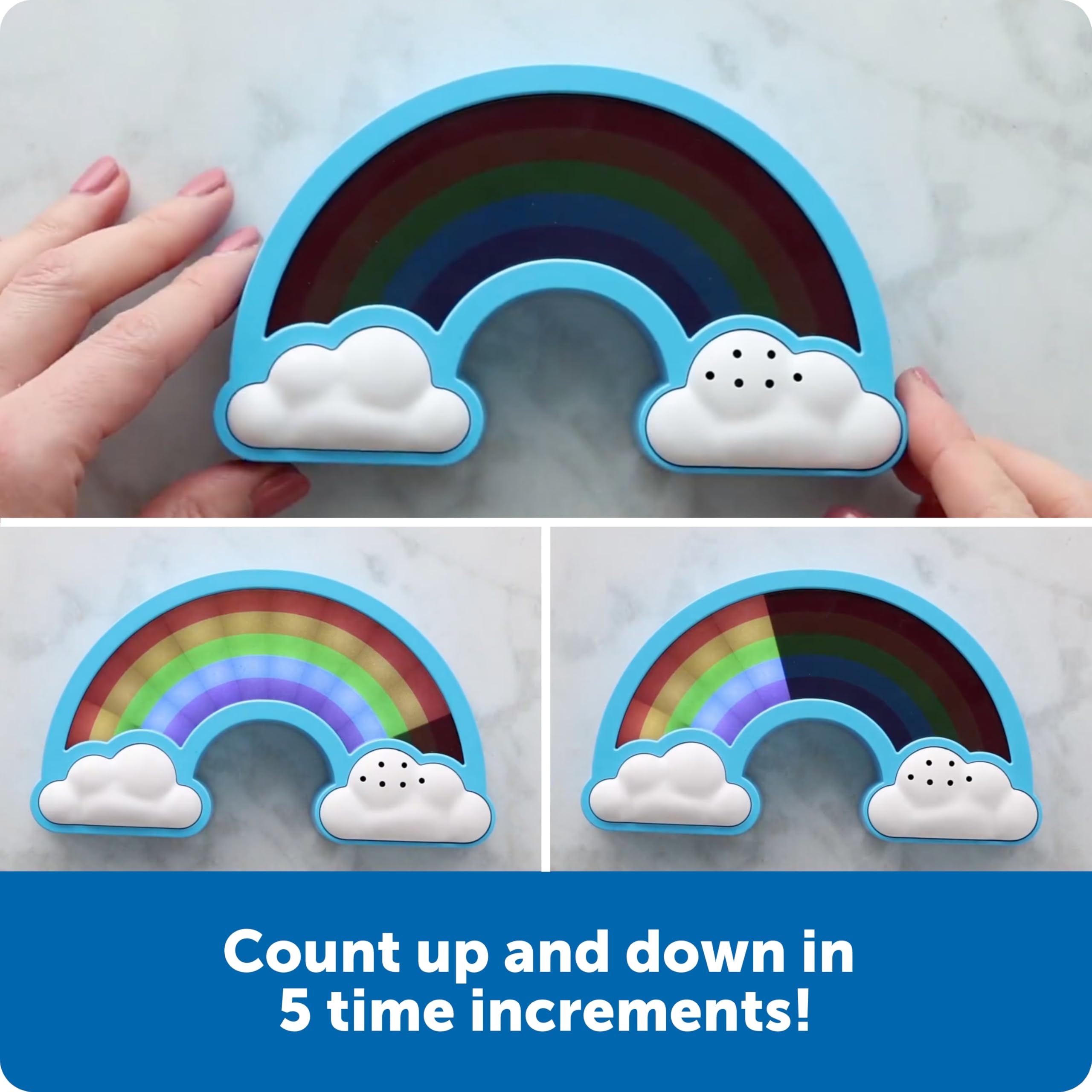 Learning Resources Rainbow Visual Timer for Kids | 5 Time Increments | Doubles as Night Light