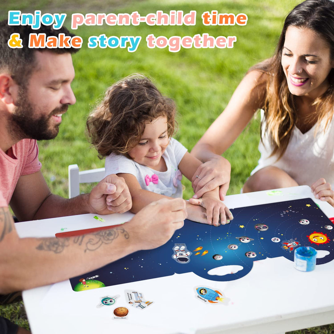 GUYUCOM 4 Pack Reusable Sticker Books - Educational DIY Toys for Kids Ages 1-8