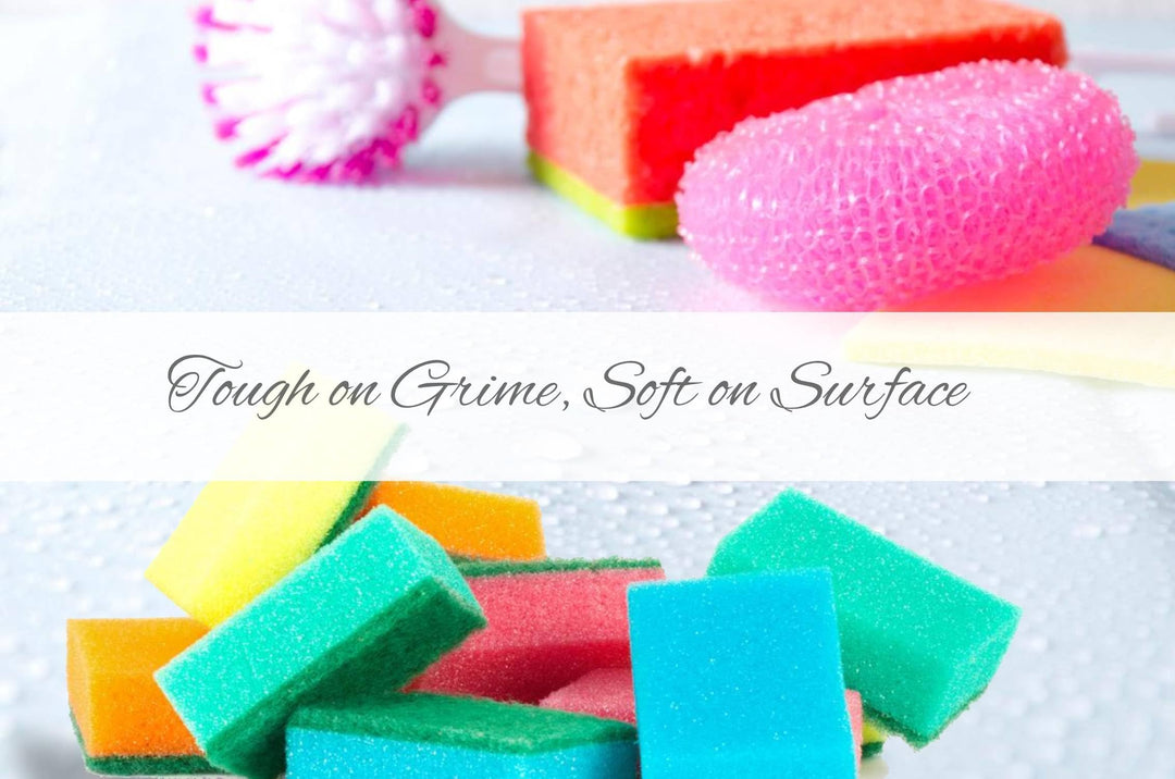 HomeSmith - Colourful Dual-Sided Sponge Scourers - Reusable Non-Scratch Dish Washing & Cleaning Sponges - Pack of 20