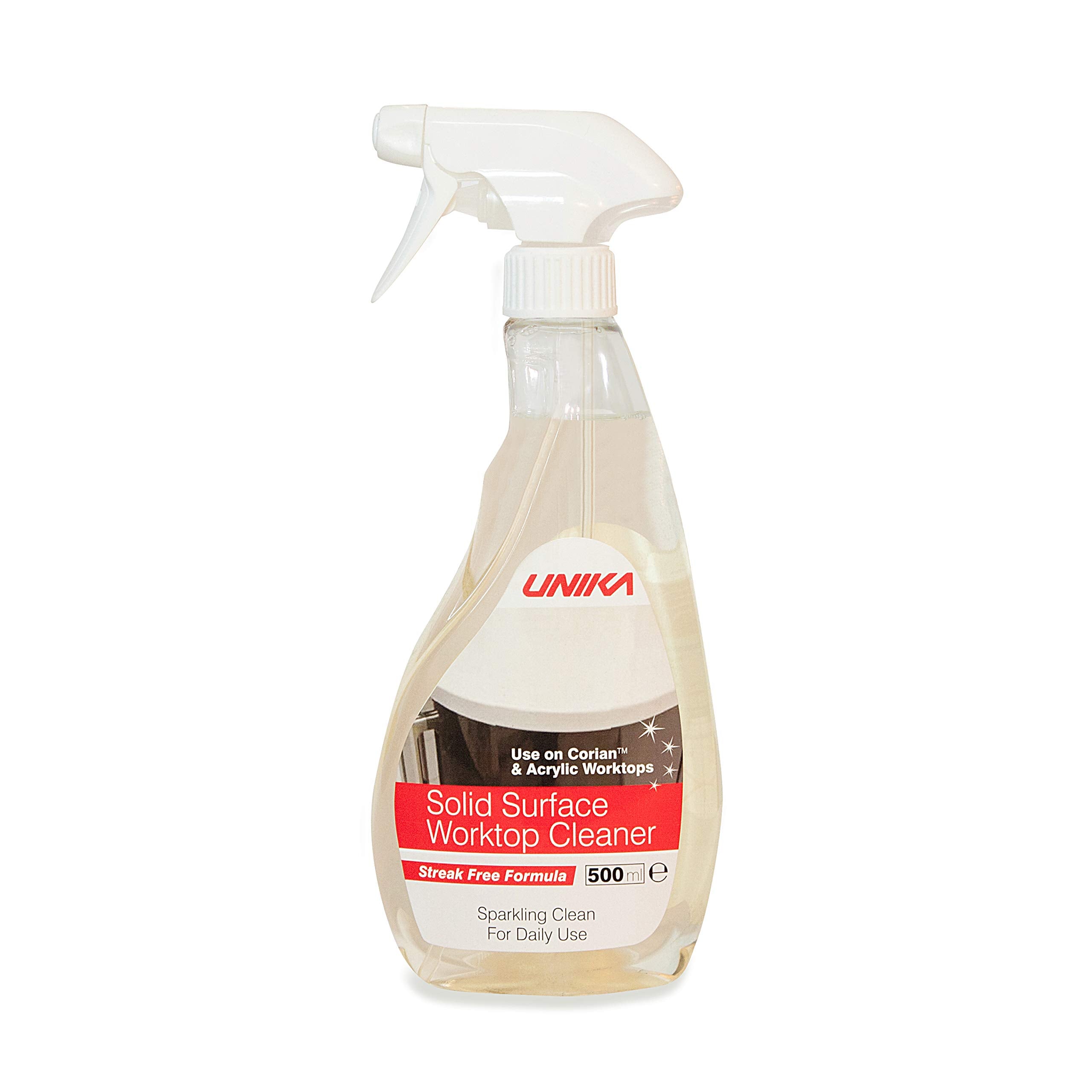 Unika Solid Surface Worktop Cleaner - Non-Abrasive Daily Spray for Composite & Acrylic Surfaces, 500ml 1