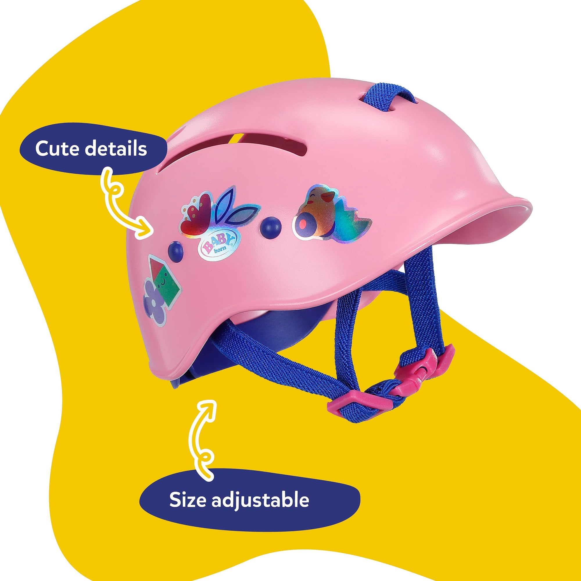 BABY born Doll Helmet with Fun Graphics | Fits 36cm & 43cm Dolls | Pink Plastic 2