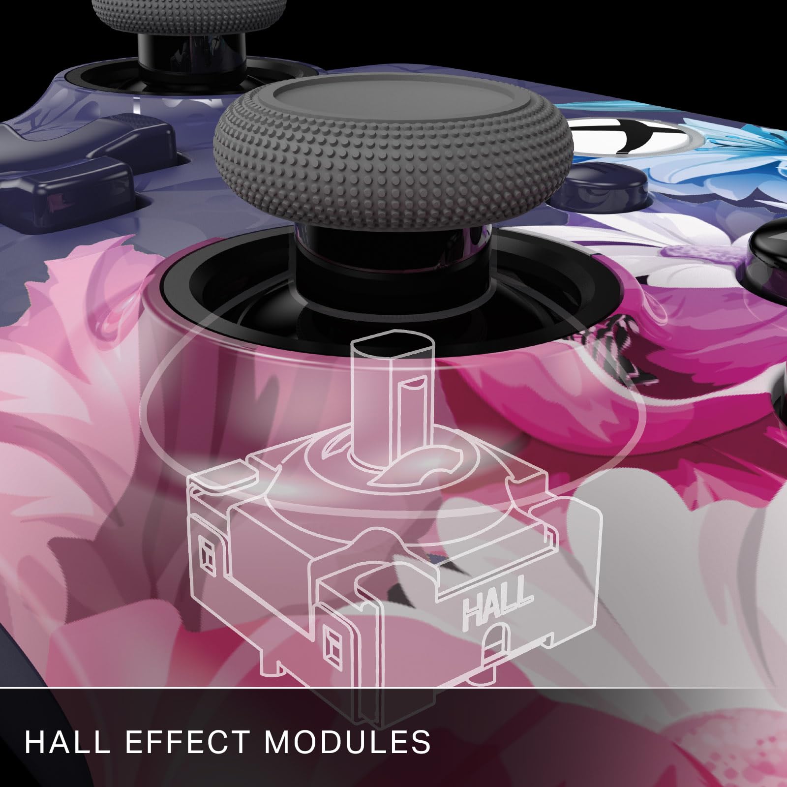 PowerA Advantage Plus Wired Controller for Xbox Series X|S, Xbox One, PC - Night Blossom | Hall Effect | Mappable Buttons 4