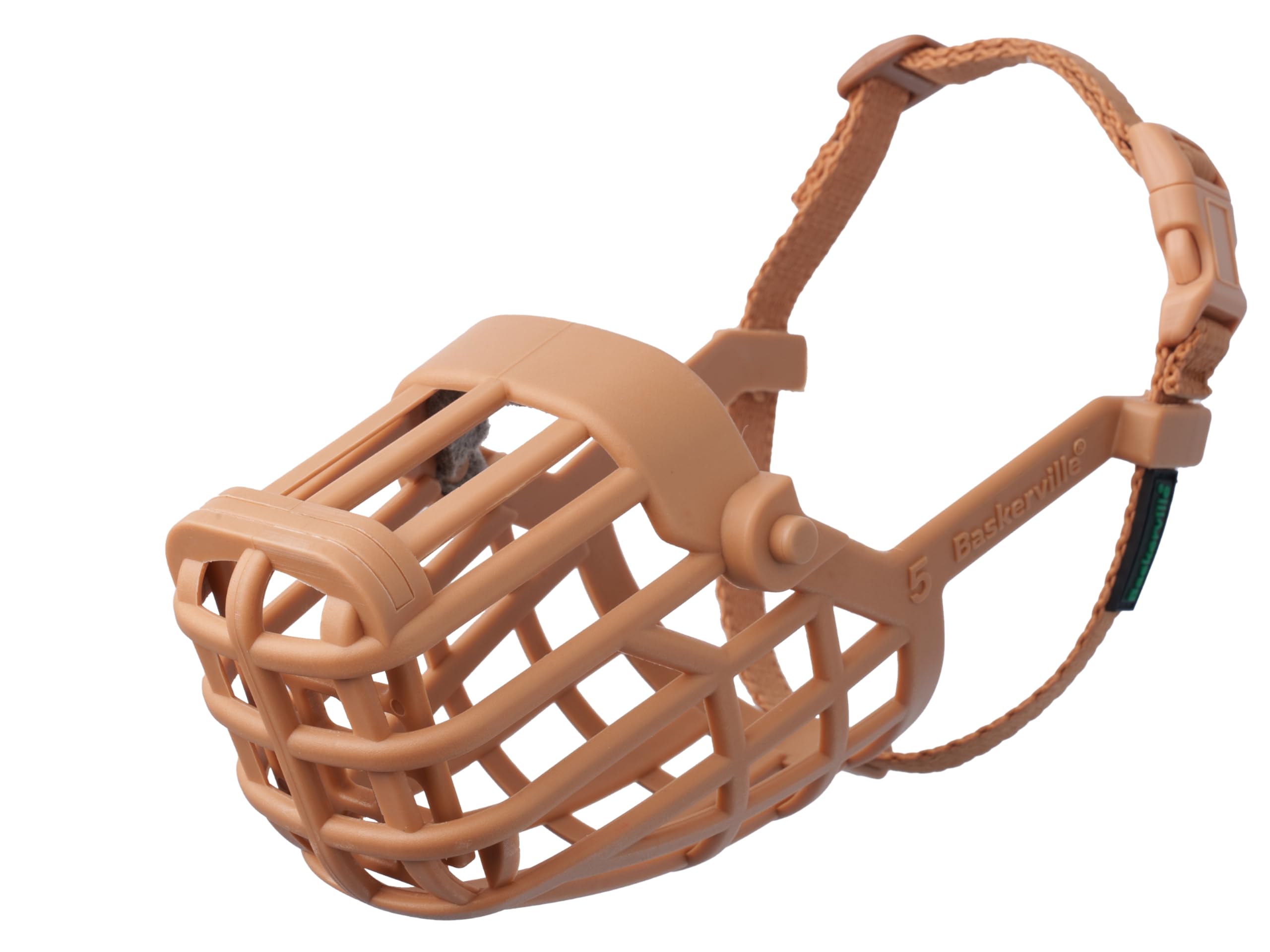 Baskerville Classic Basket Muzzle - Size 2, Brown, Prevents Biting & Scavenging | TPE