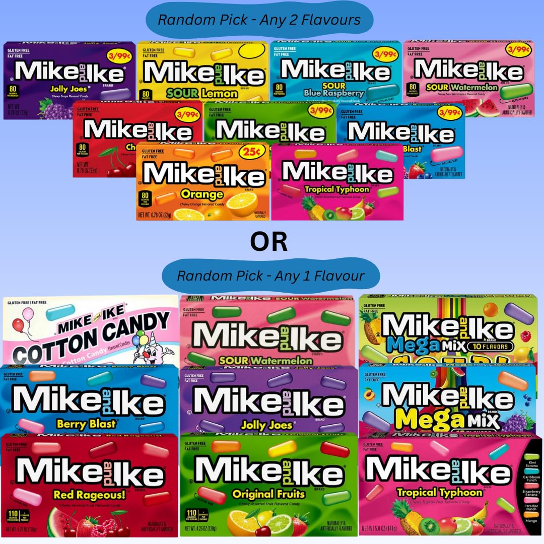 Picaboxx American Candy Gift Box - Nerds, Laffy Taffy, Mike & Ike | Soft & Hard Candy Assortment