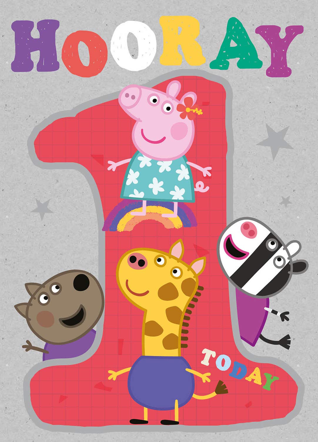 Danilo Promotions Peppa Pig Age 1 Birthday Card - FSC Certified Paper | 7x6 inch 2