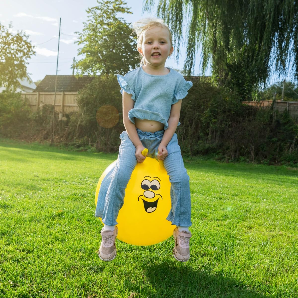 Toyrific Jump N Bounce Space Hopper - 20 Inch Retro Bouncing Ball for Kids 3+ 6