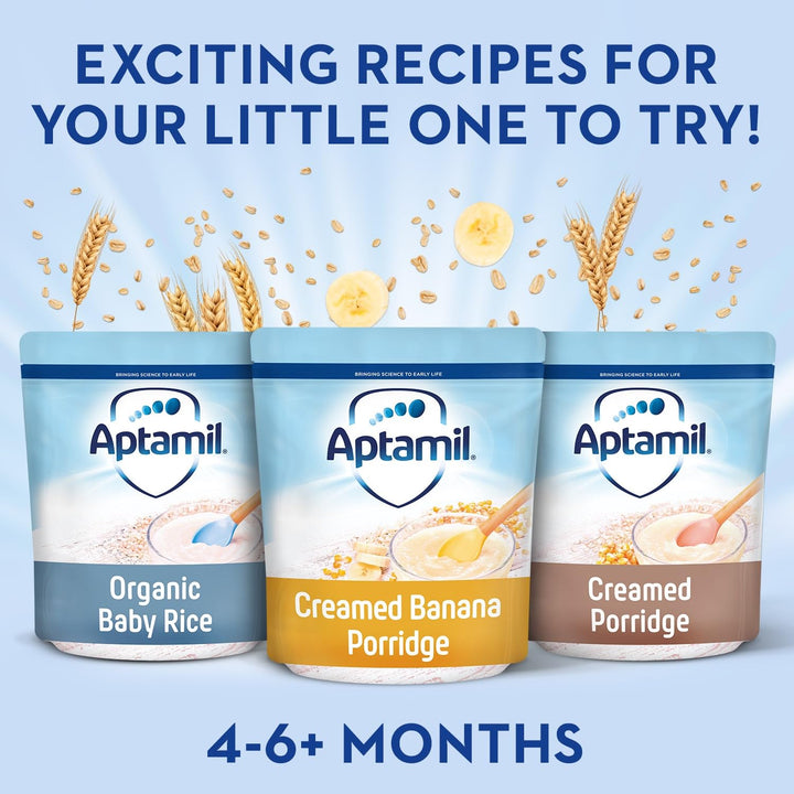 Aptamil Creamed Banana Porridge Baby Food Cereal, 4-6+ Months, 125g
