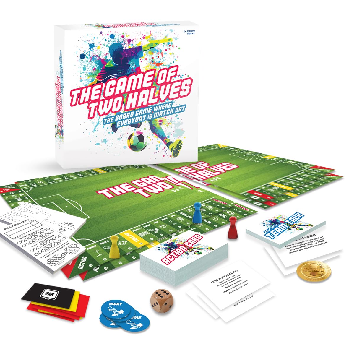 Game of Two Halves Football Board Game | 2 Players | Ages 6+ | 4 Interchangeable Boards