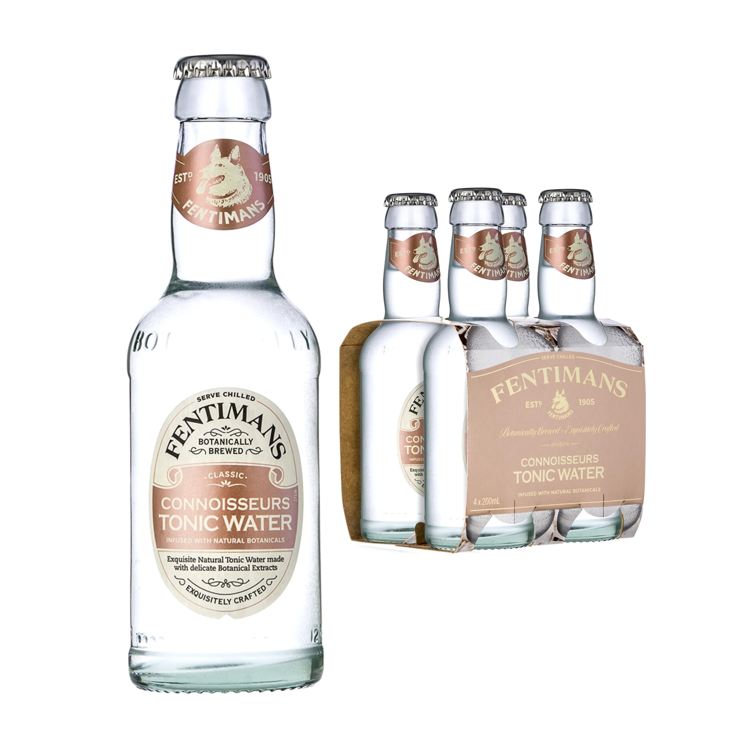 Fentimans Connoisseurs Tonic Water - Botanically Brewed, Gluten Free | 200 ml (Pack of 4) 1