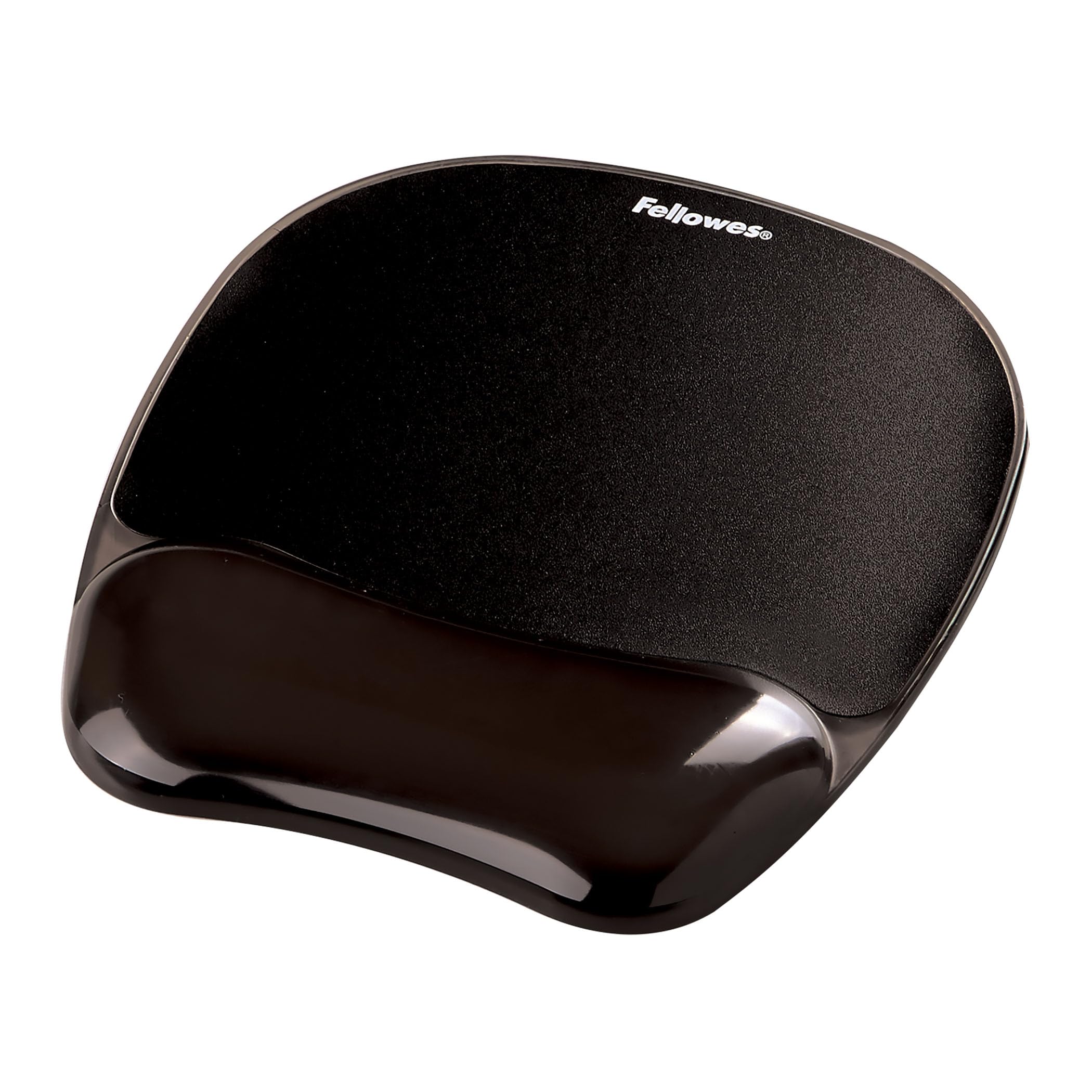 Fellowes Crystals Gel Mouse Mat Wrist Support - Ergonomic Comfort | Stain Resistant | Black