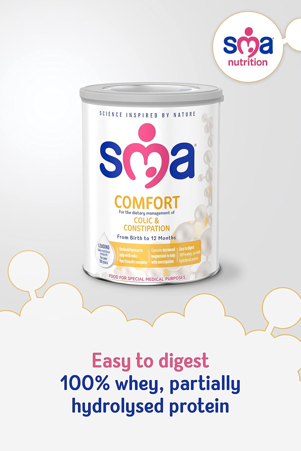 SMA Comfort Baby Milk Powder Formula, 800g - For Colic and Constipation Relief 3