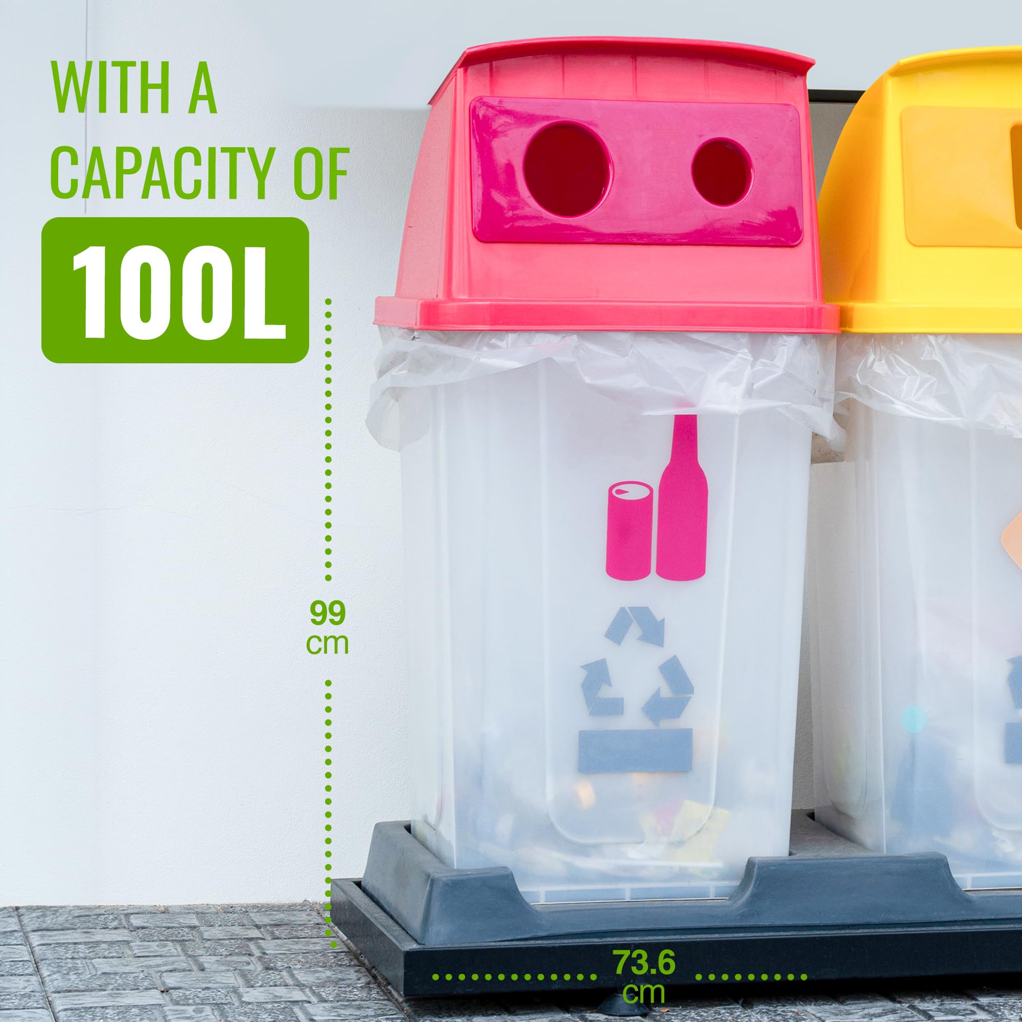 EcoBag 40 Pack Heavy Duty White Bin Liners - 100L - 22 Microns - Extra Strong 2