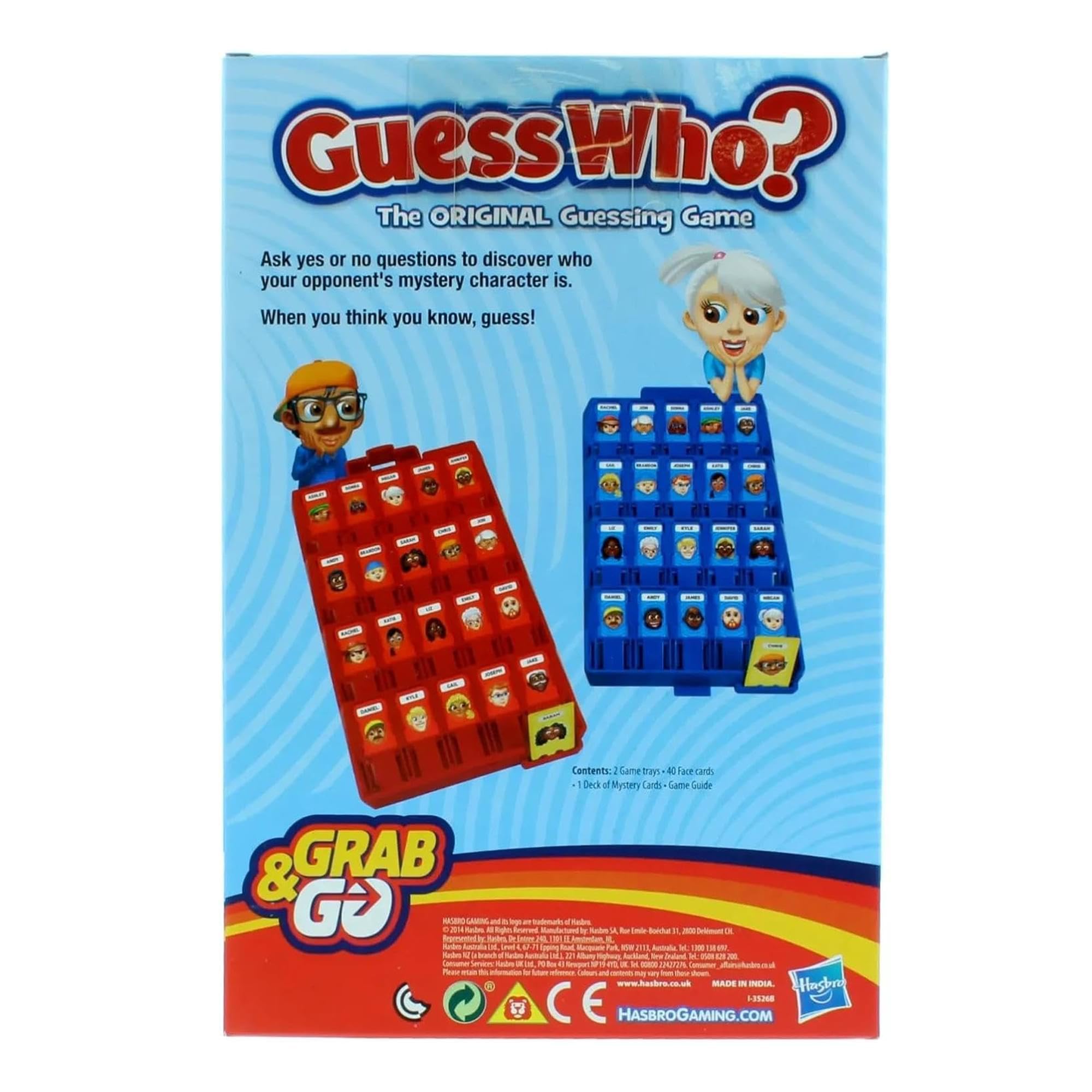 Hasbro Gaming Grab and Go Guess Who? Travel Game | 2 Players | Ages 6+ | Compact 6