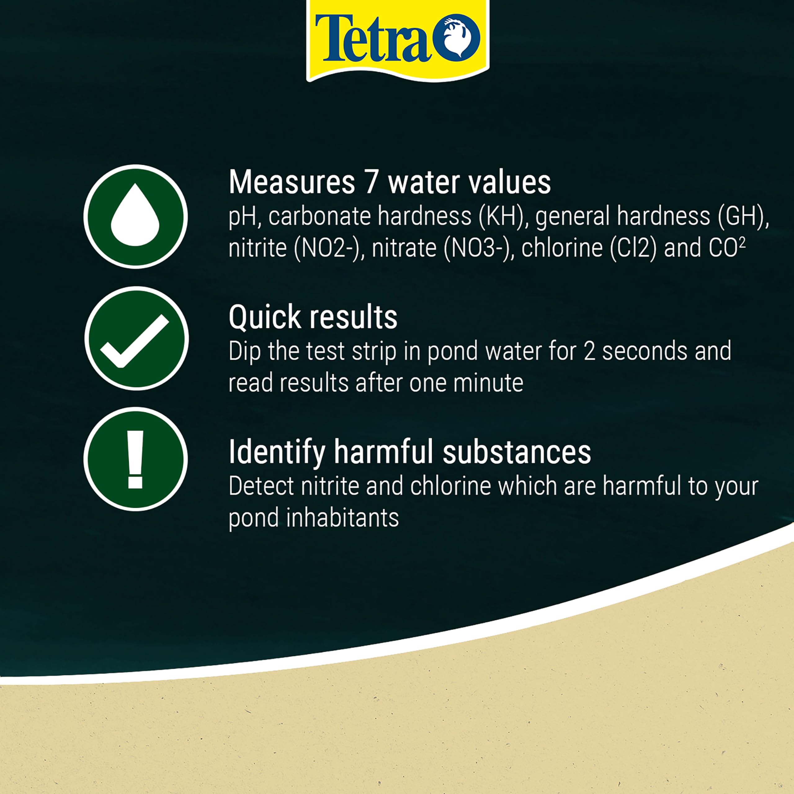 Tetra 7in1 Pond Water Testing Kit - Measures pH, KH, Nitrite, Nitrate, GH, CO2, Chlorine | 25 Strips 3