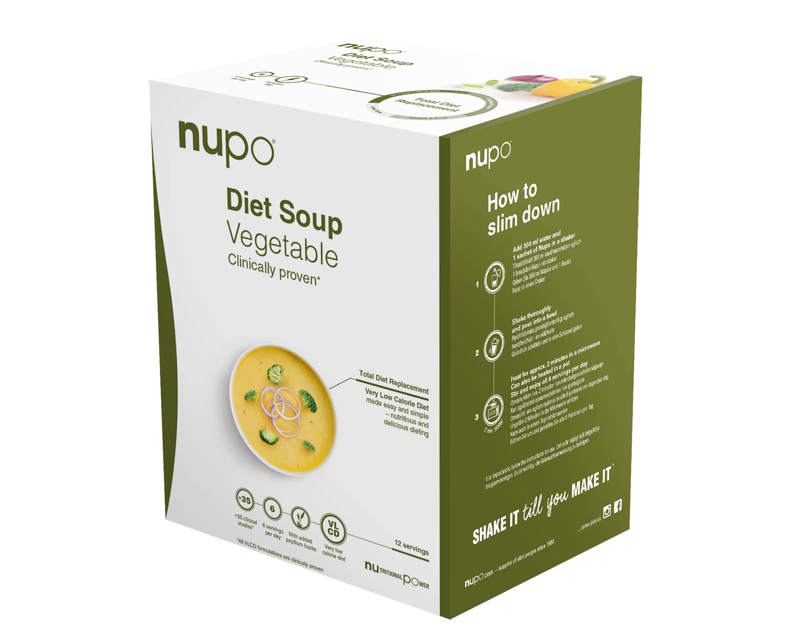 NUPO Diet Meal Replacement Gluten Free Vegetable Soup (12 Servings) 1