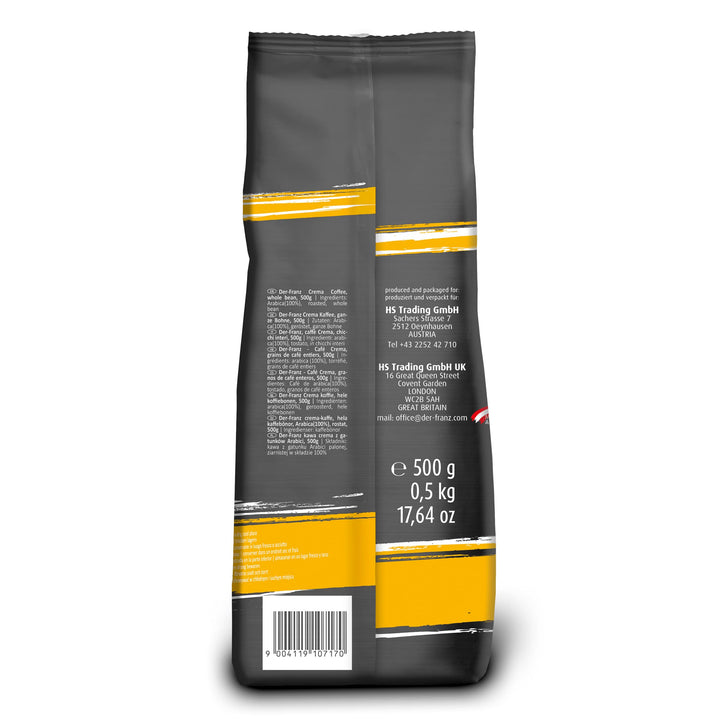 Der-Franz Crema Coffee, Whole Bean, 3 x 500 g