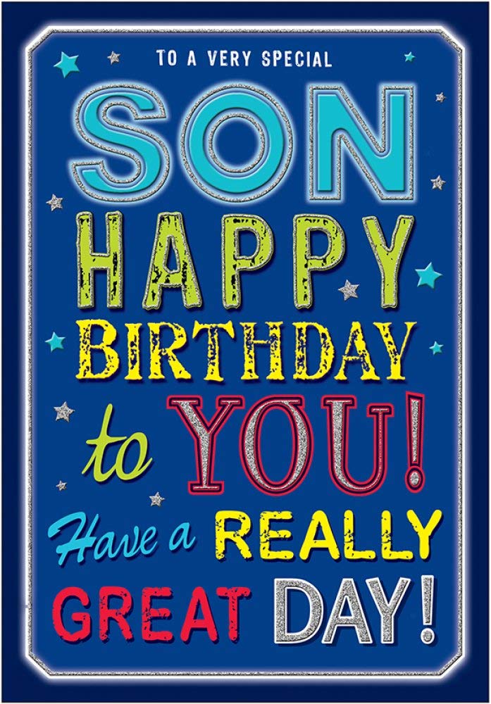 Piccadilly Greetings Son Birthday Card | 9 x 6 Inches | Blue