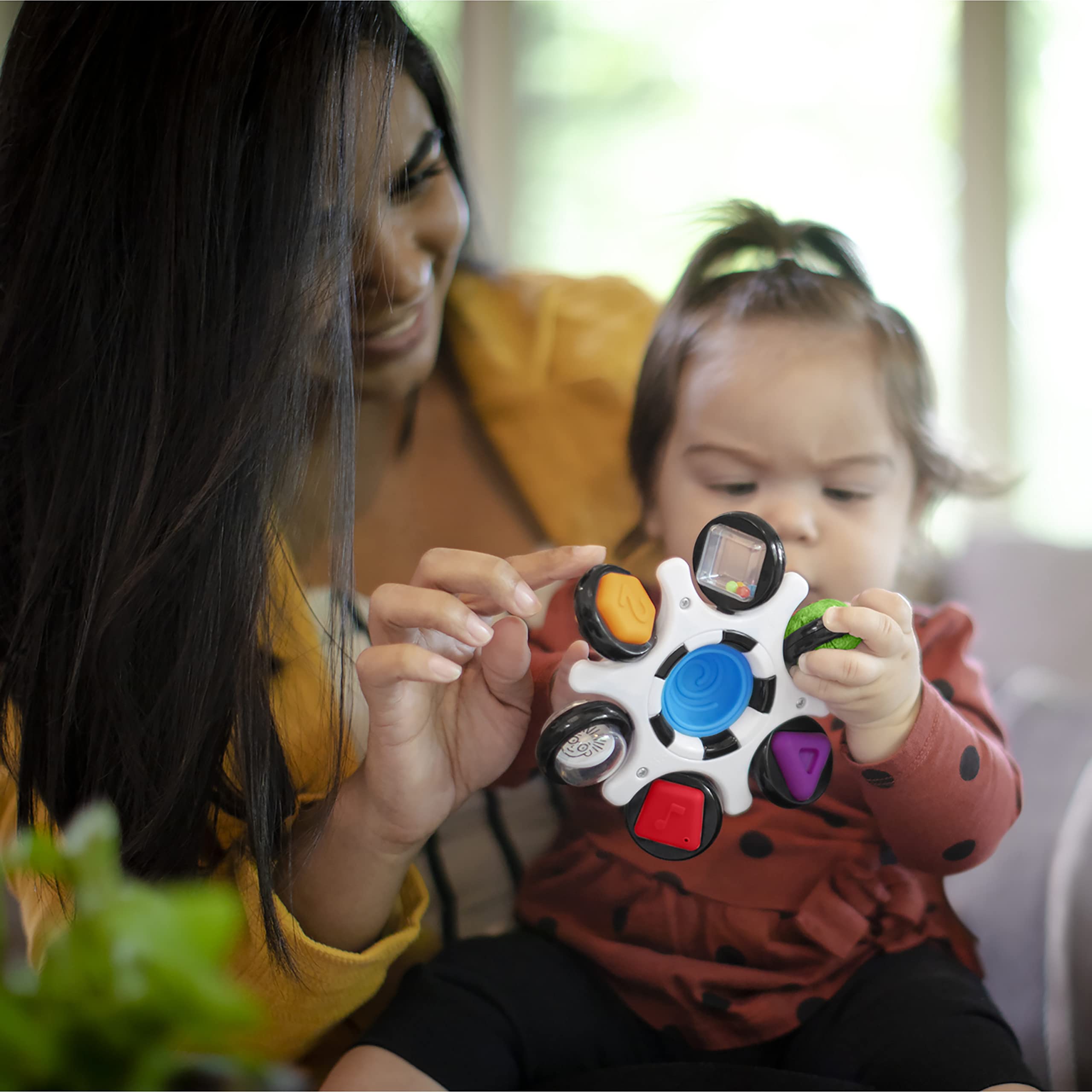Baby Einstein Curiosity Clutch Fidget Sensory Toy and Pop It Rattle - 6-Activity Infant Toy for 3M+ 5