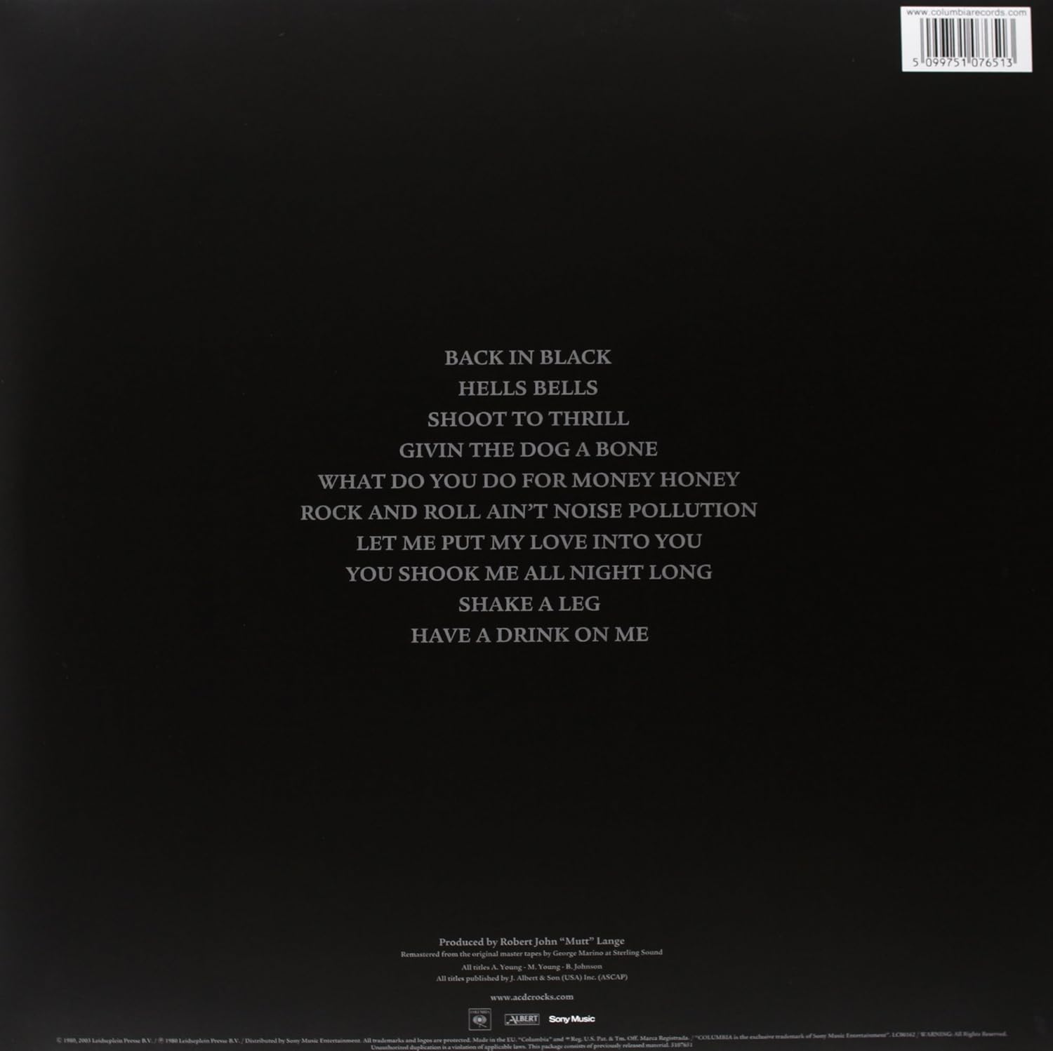 AC/DC - Back In Black VINYL