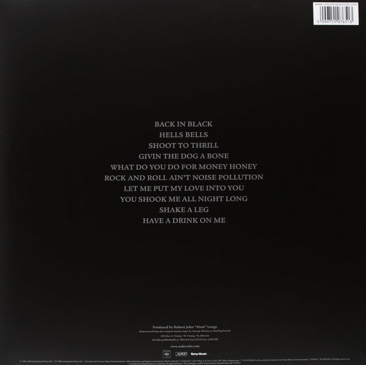 AC/DC - Back In Black VINYL