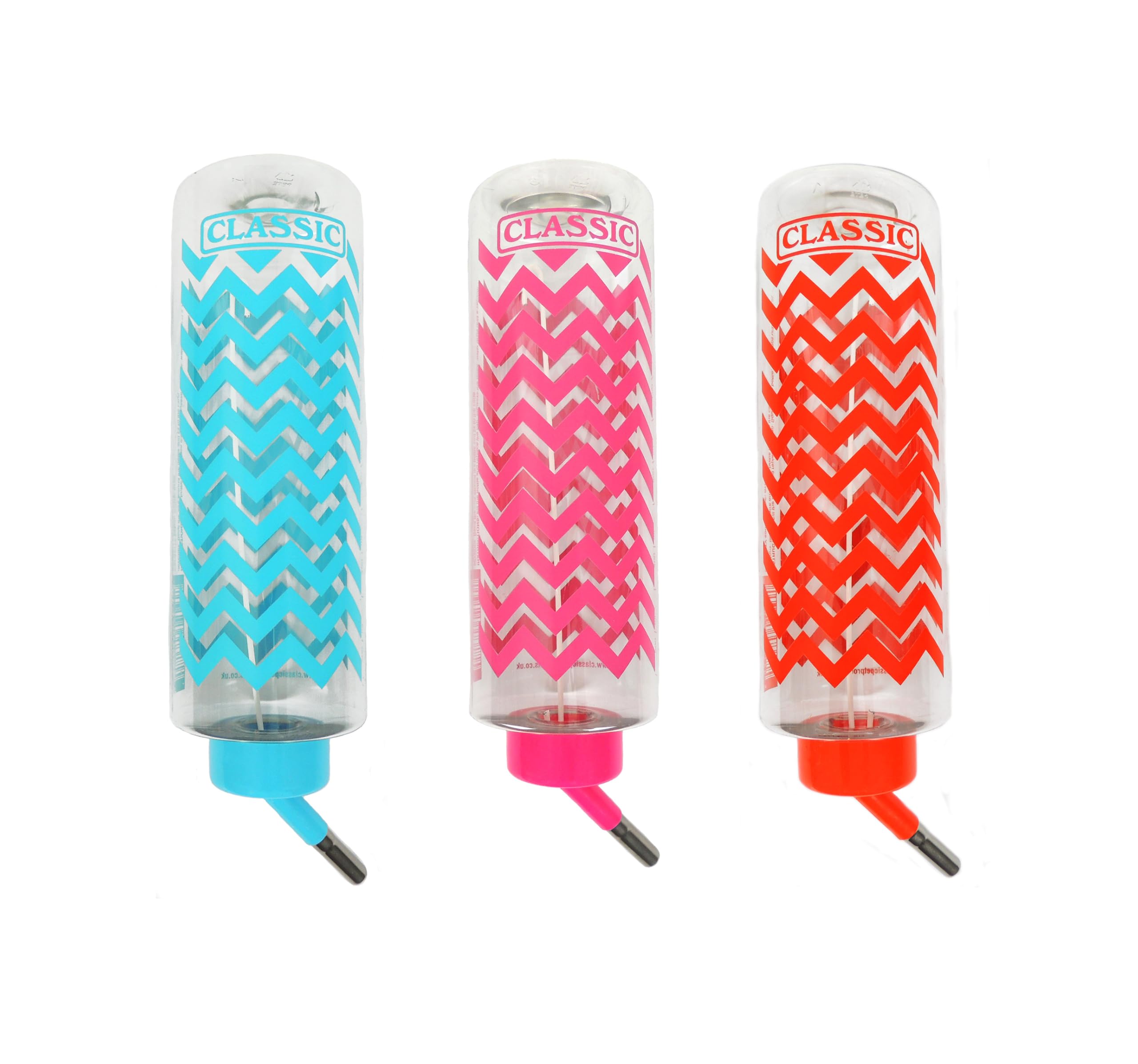 CLASSIC Small Animal Drinking Bottle - Non-Leak Twin-Ball Spout | 320ml Capacity | Zig-Zag Print