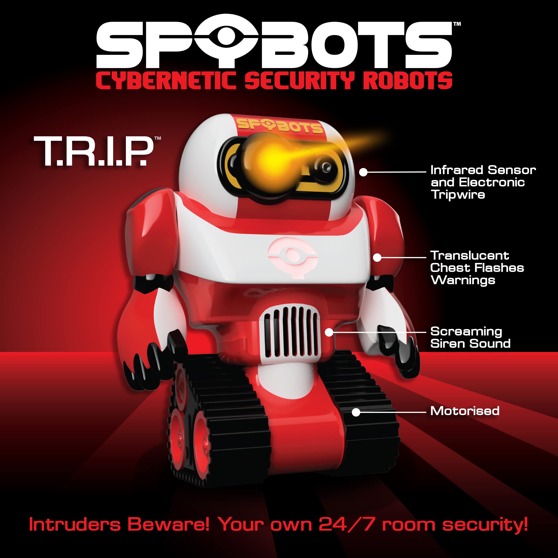 SpyBots T.R.I.P - LED Tripwire Alarm Robot Security Gadget for Kids 6+ 7