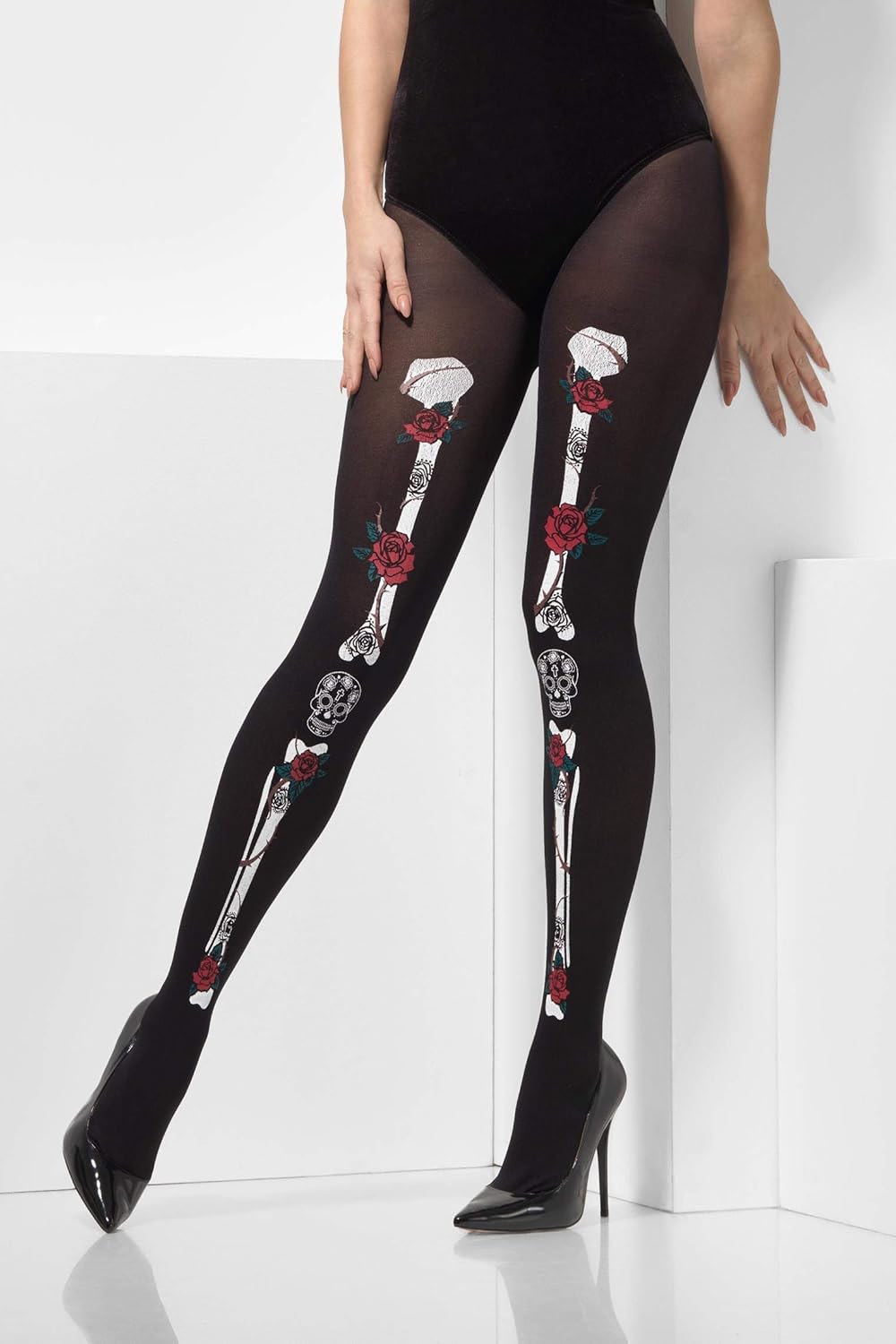 Smiffys Day of the Dead Opaque Tights 1