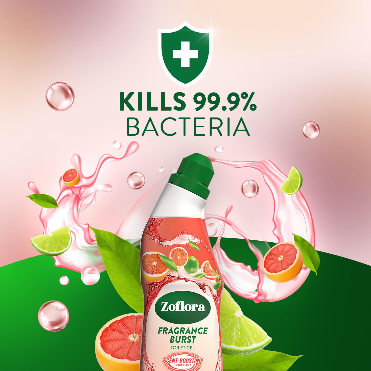 Zoflora Fragrance Burst Toilet Gel - Kills 99.9% Bacteria | 750 ml | Caribbean Grapefruit Scent 3