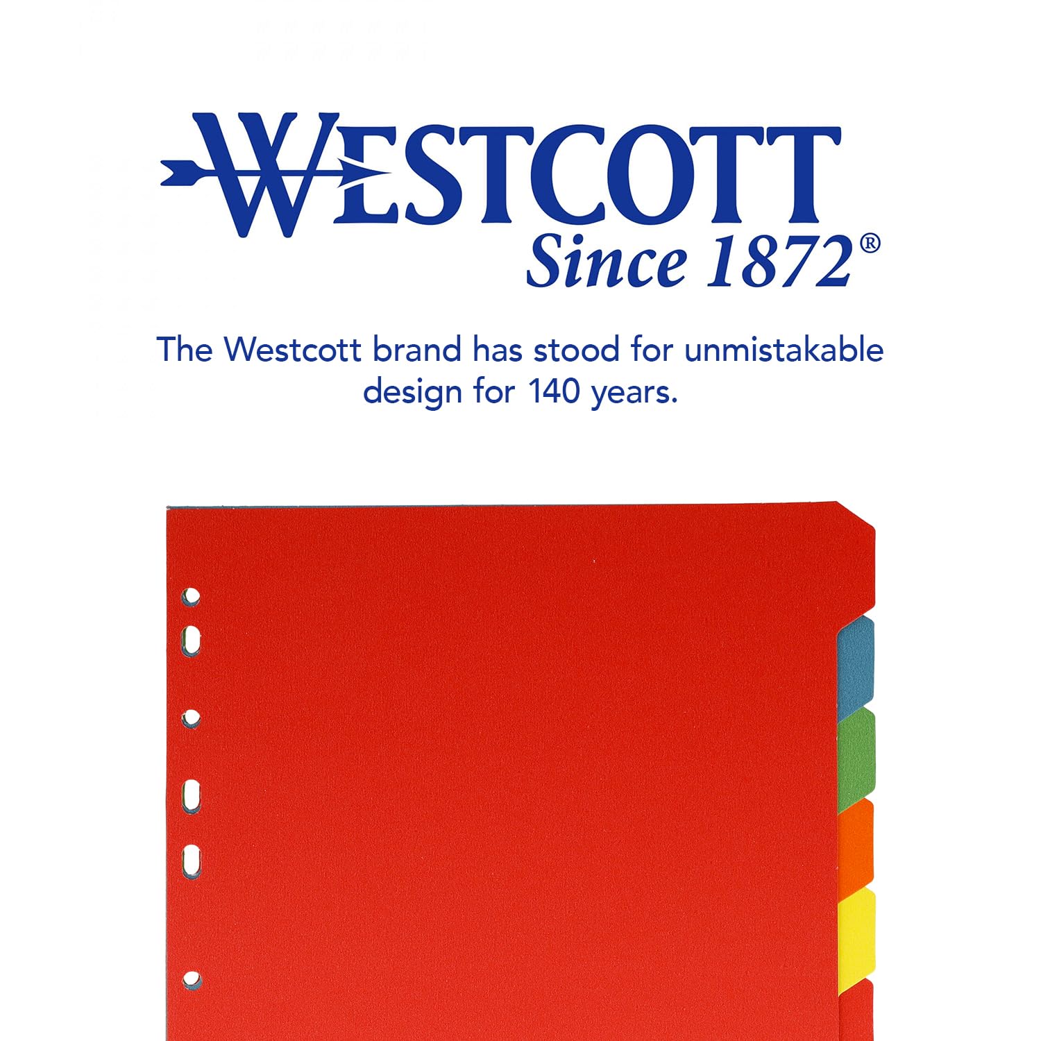 Westcott A4 Binder Dividers - 10 Multicoloured Tabs for Quick Organisation | Cardboard 5