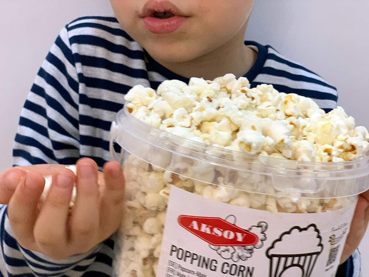 AKSOY Popping Corn Kernels - 1KG | Gourmet White Popcorn for Stovetop, Air Popper & Microwave