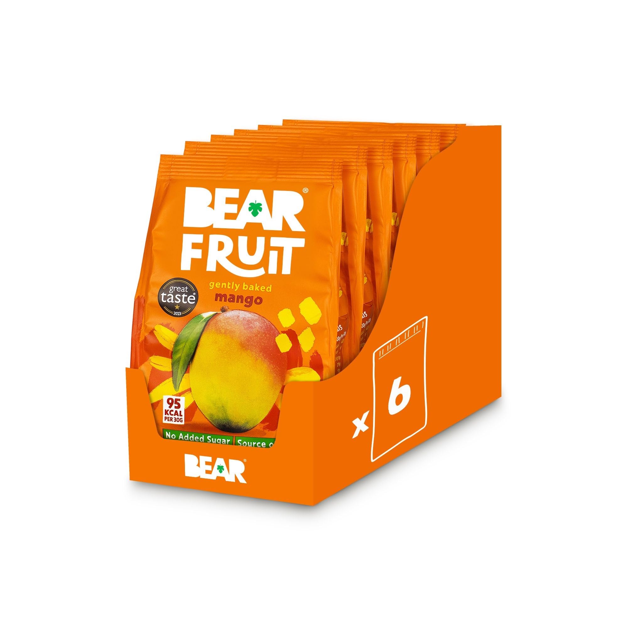 BEAR Fruit Mango - Gently Baked Dried Mango - Healthy Vegan Snack - 6 x 100g 1