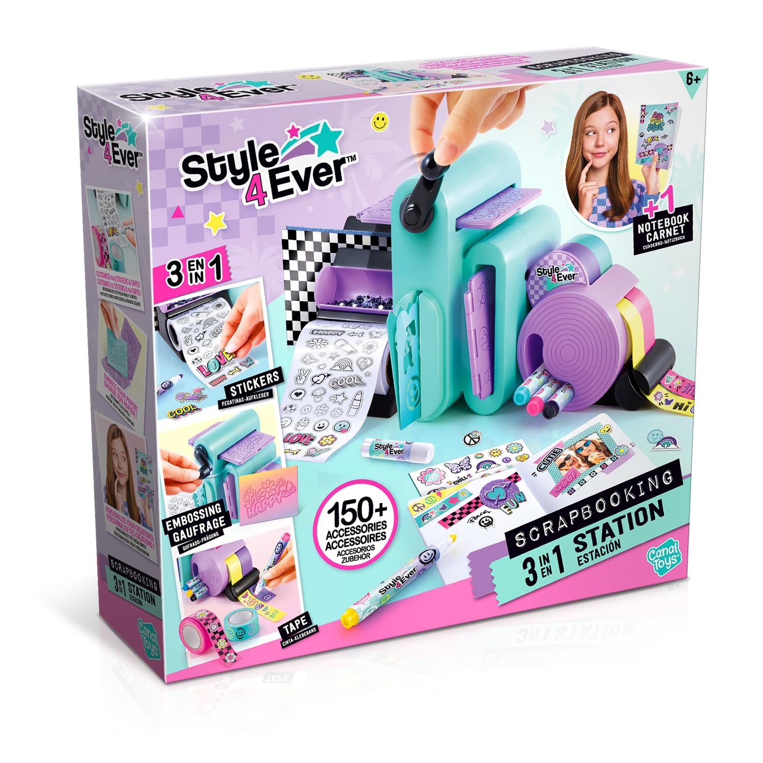 Canal Toys Style 4 Ever Scrapbooking 3 in 1 Station - 150+ Accessories | Embossing & Sticker Factory