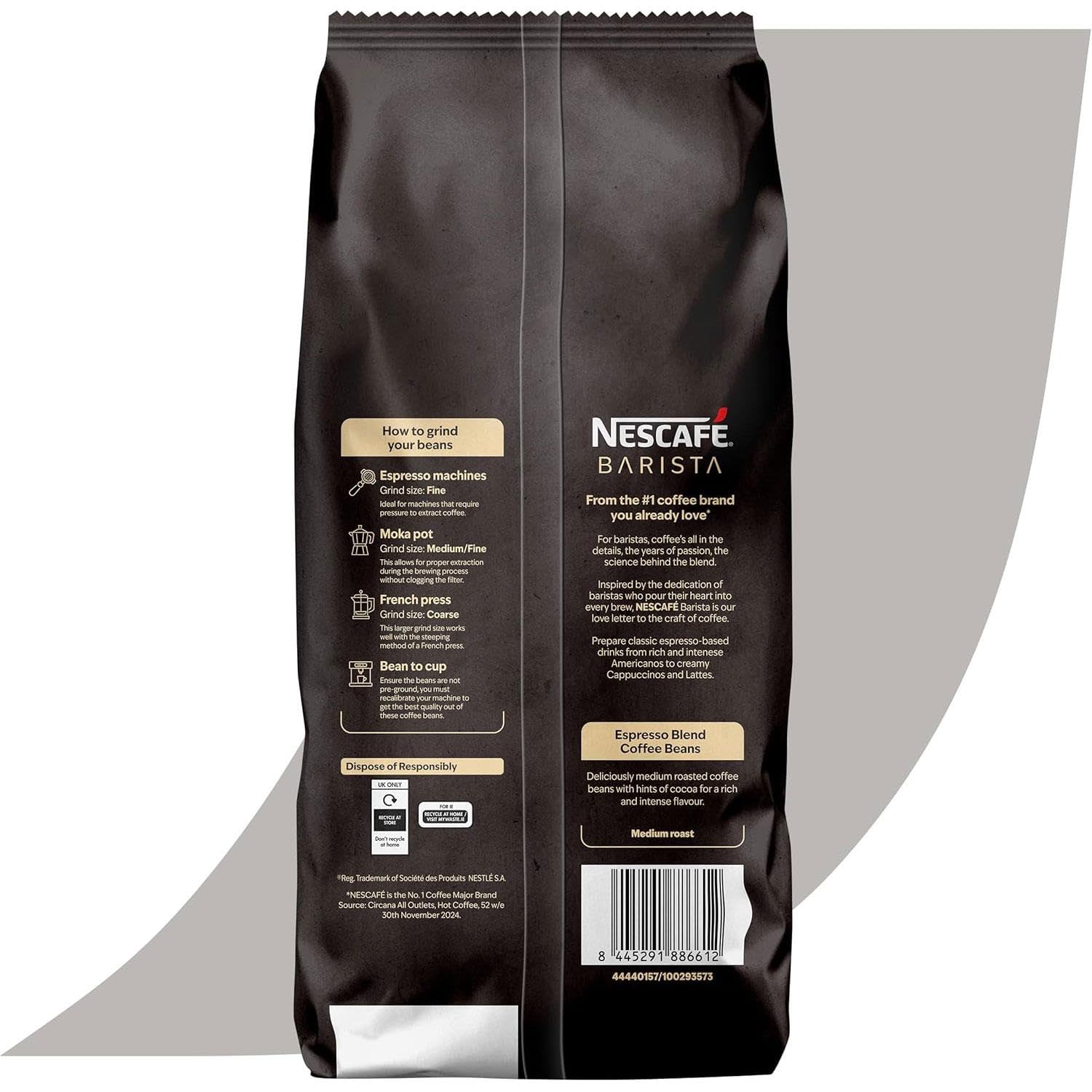 NESCAFÉ BARISTA Espresso Blend Whole Coffee Beans - Medium Roast | 1kg | Intensity 8/10 6