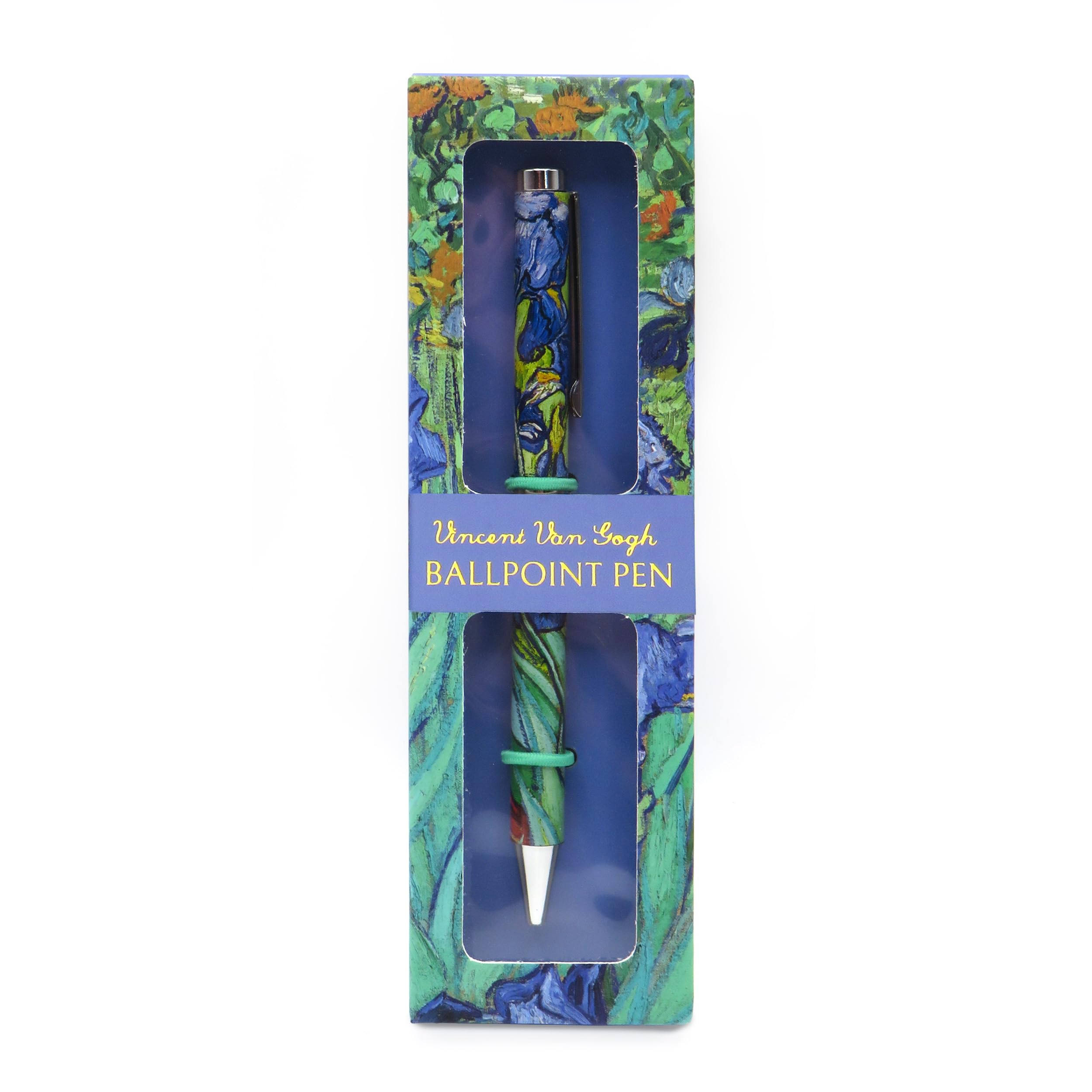 Robert Frederick Van Gogh Irises Retractable Ballpoint Pen - Smooth Black Ink | Gift Box Included