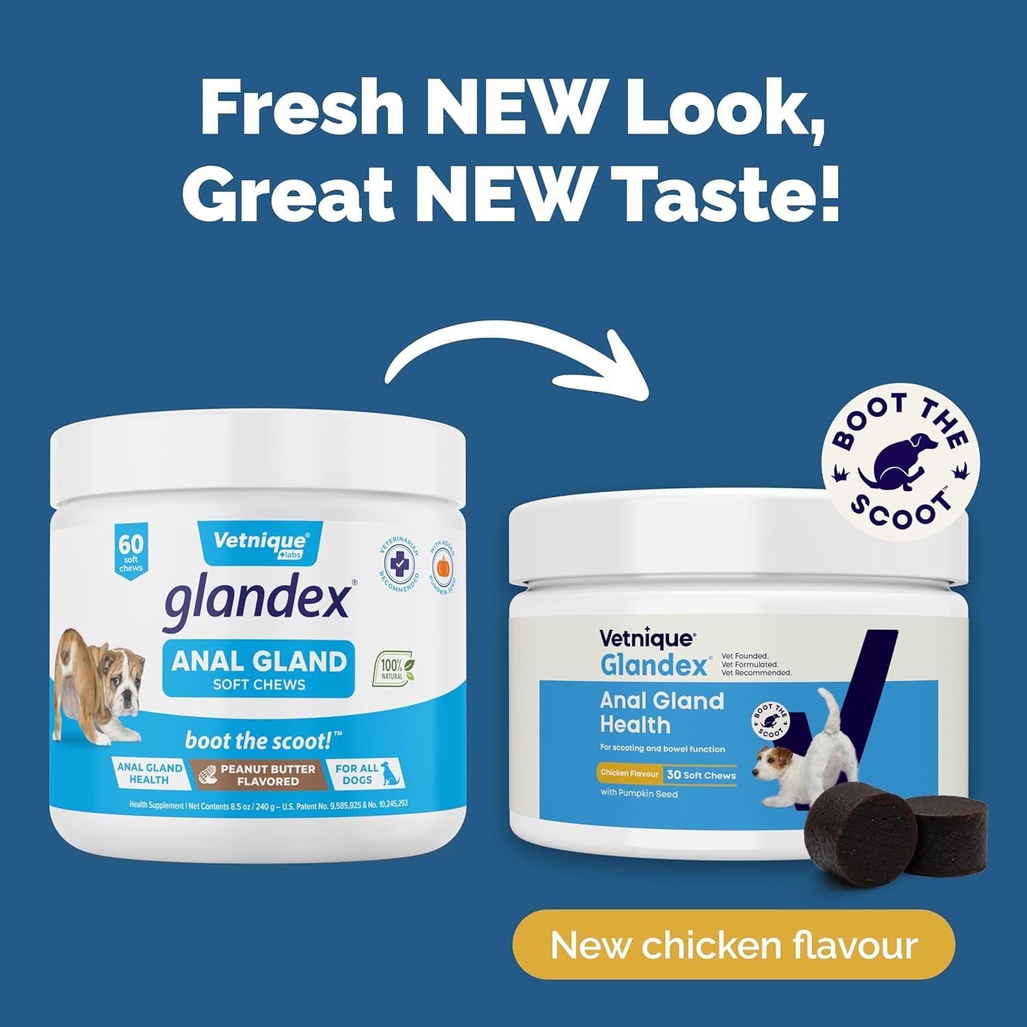 Vetnique Glandex For Dogs UK - 30 Soft Chews | Anal Gland Support | Chicken Flavour 3