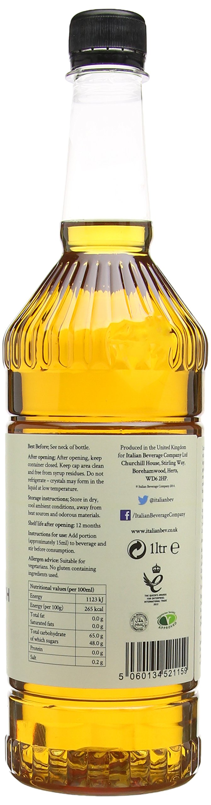 Simply - Butterscotch Syrup 1 Litre, Vegan & Nut Free Flavoured Syrup for Coffee, Cocktails & Baking