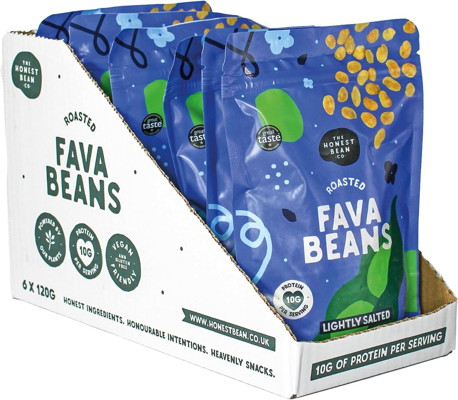 The Honest Bean Co. Geröstete Favabohnen, leicht gesalzen, proteinreicher veganer Snack, 120 g 3