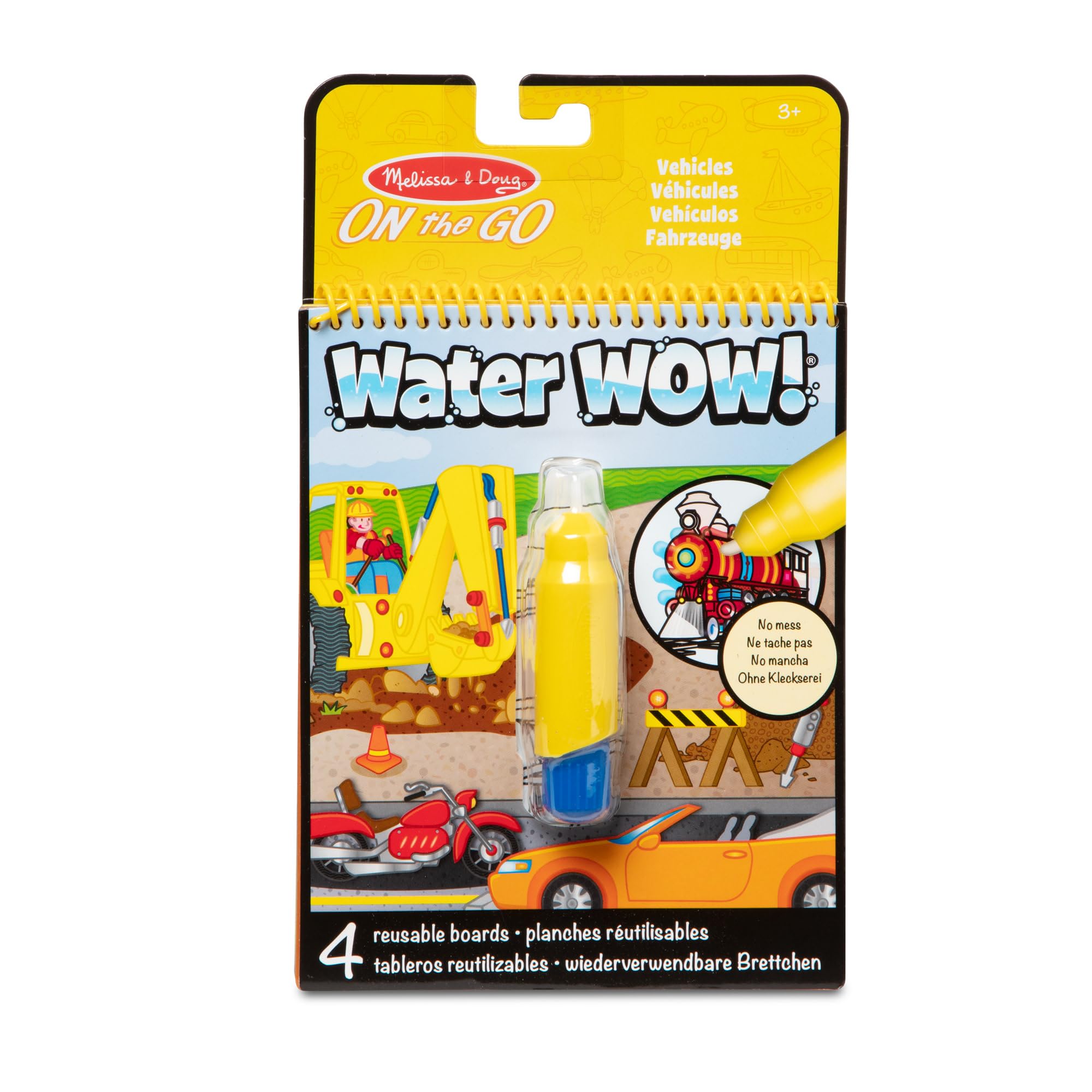 Melissa & Doug On the Go Water Wow! Reusable Water-Reveal Activity Pad - Vehicles | Ages 3+ 1