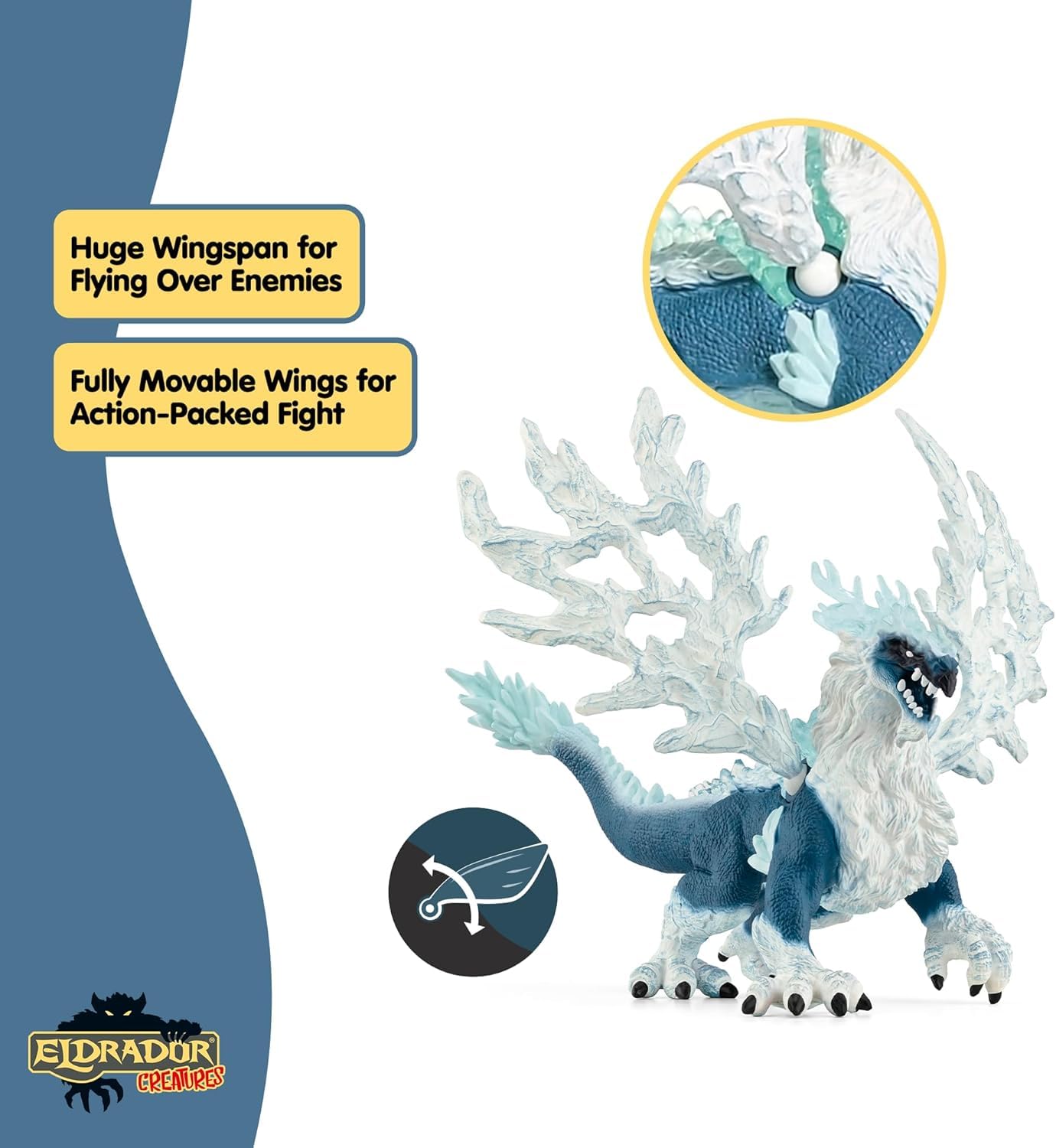 Schleich 70790 Eldrador Creatures Ice Dragon Figurine - Poseable Wings for Ages 7+ 9