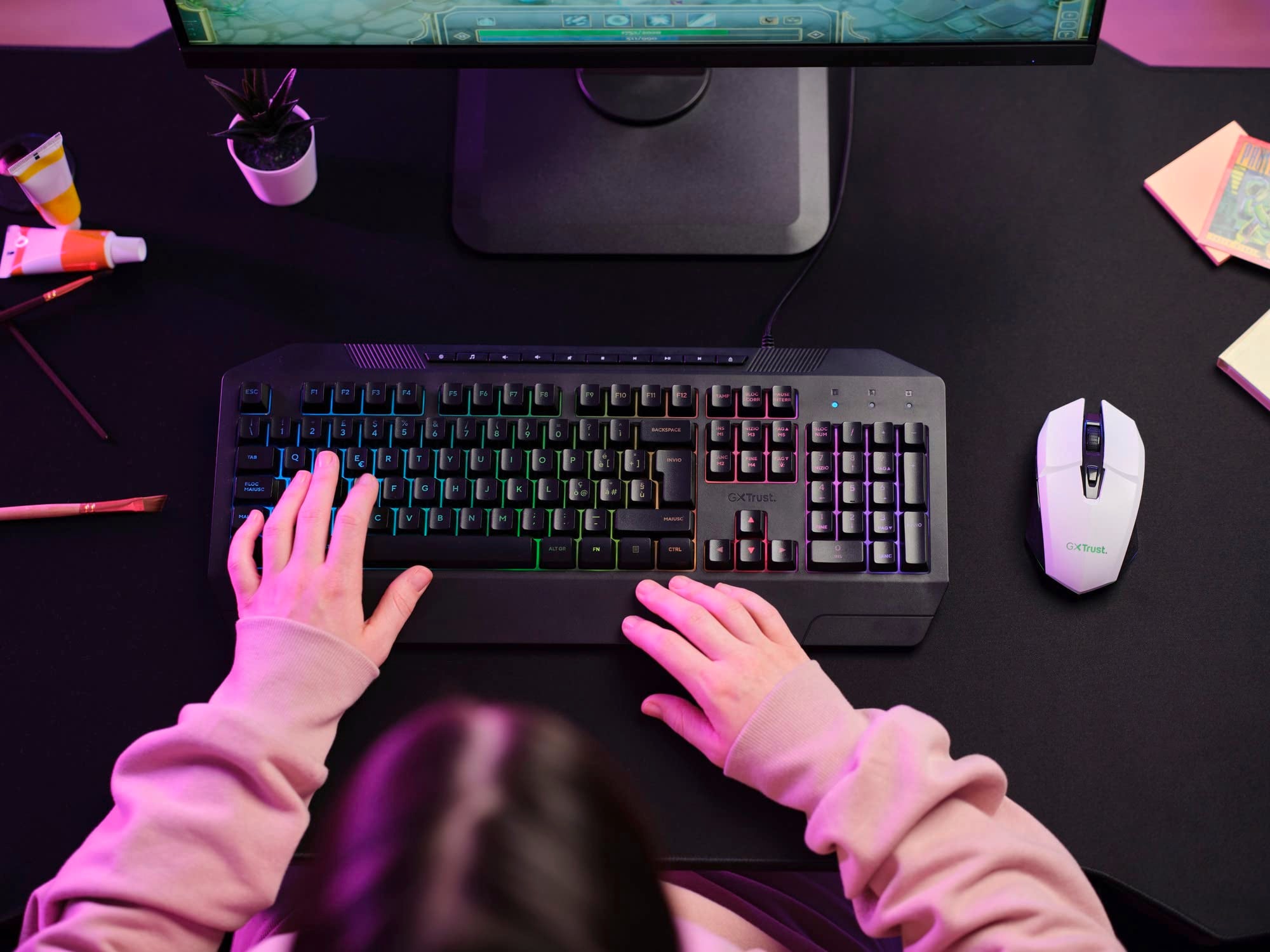 Trust Gaming GXTrust 1108W Vylax Rechargeable Wireless Gaming Mouse – 80h Battery, 800-4800 DPI, RGB Lighting, 6 Buttons, White 8