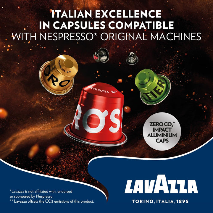 Lavazza Qualità Oro Nespresso Compatible Aluminium Capsules - 100 Pack, Zero CO2 Impact
