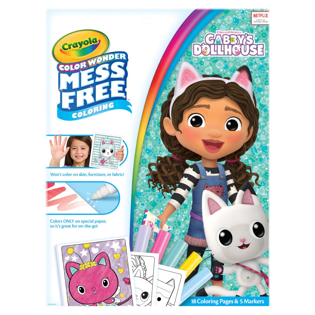CRAYOLA Color Wonder - Gabby's Dollhouse Mess-Free Colouring Book | 18 Pages | 5 Markers 2