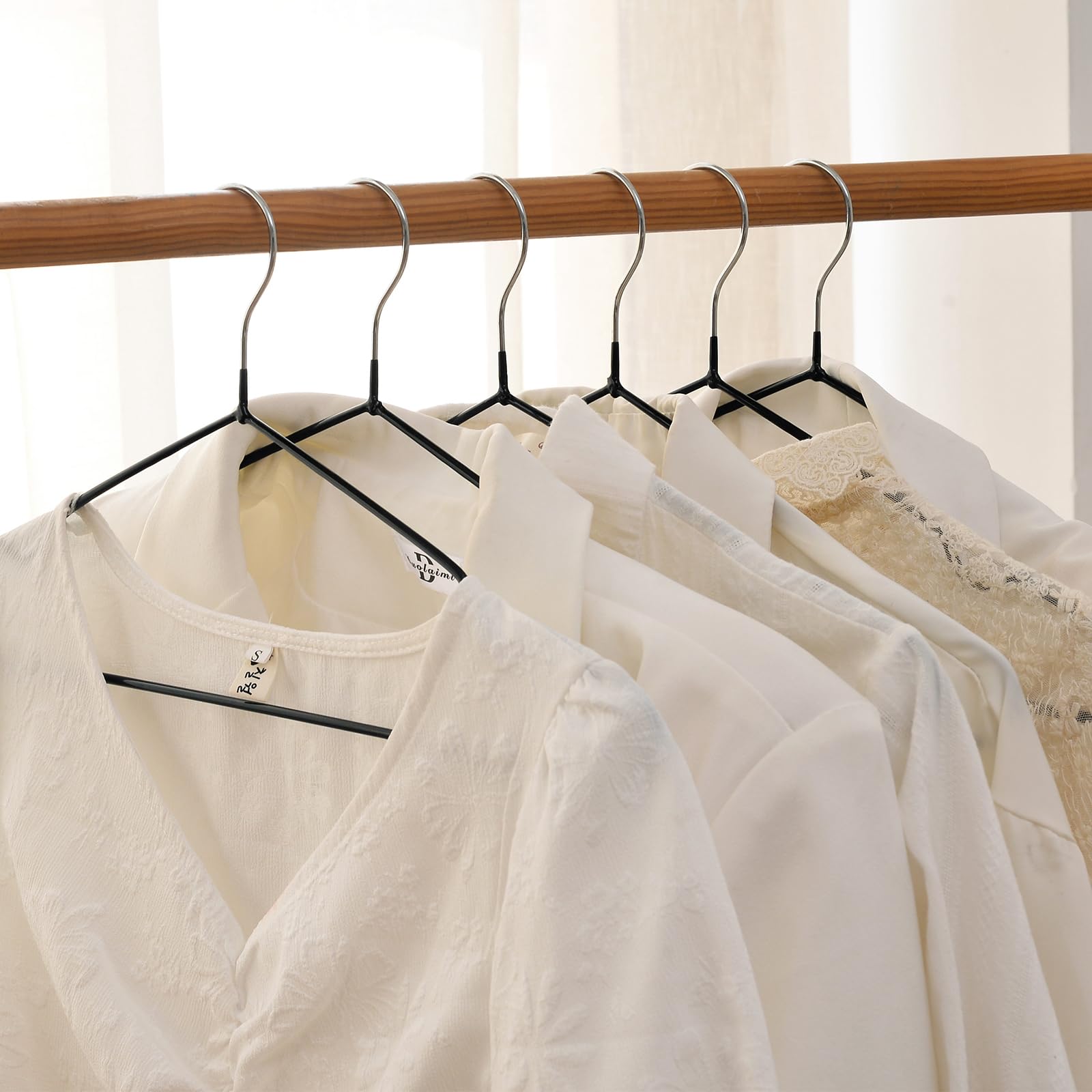 Rainberg - 25 Pack Rubber Coated Metal Hangers, Heavy Duty Space Saving 6