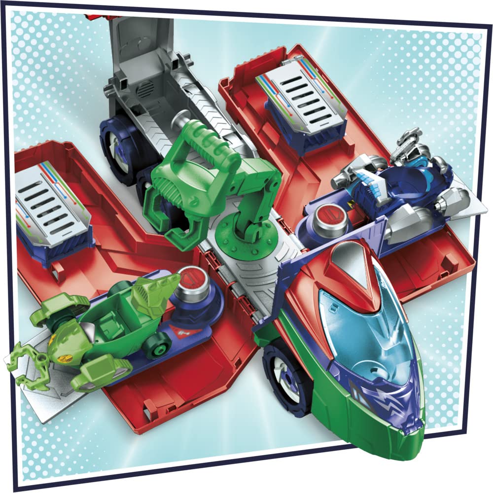PJ Masks F21215S1 Deluxe Battle HQ Spielset – 2-in-1-Fahrzeugwerfer mit Hero ID-Technologie, ab 3 Jahren 4