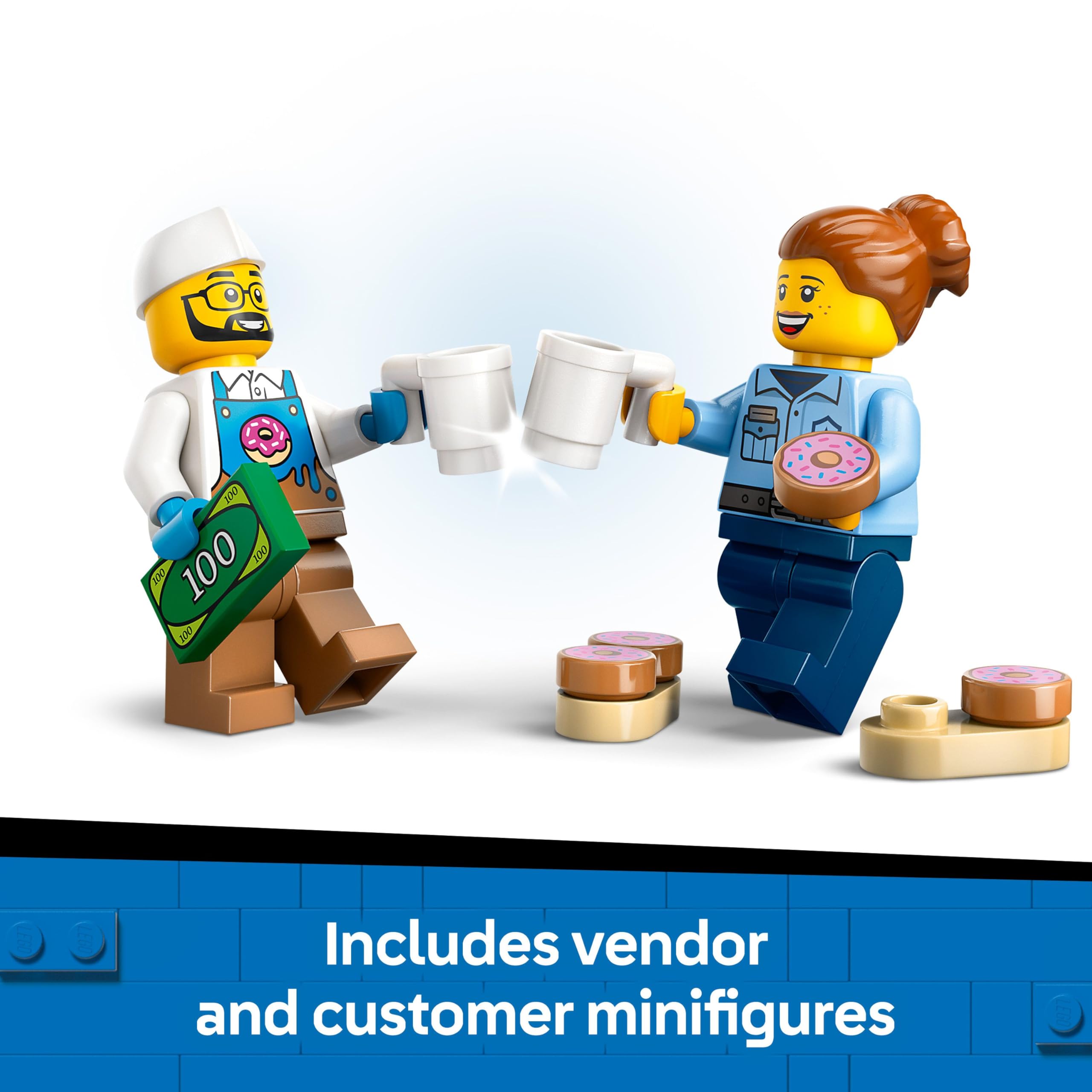 LEGO City Donut Truck Toy with 2 Minifigures - Building Set for 5+ Year Olds 11