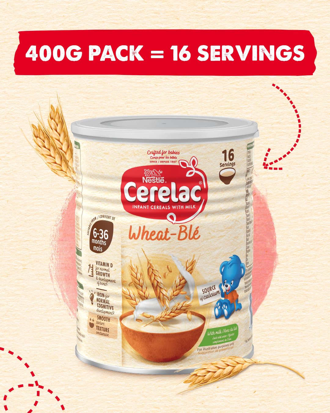 Cerelac Wheat Infant Cereal with Milk 400 g | from 6 months+ | Baby Cereal