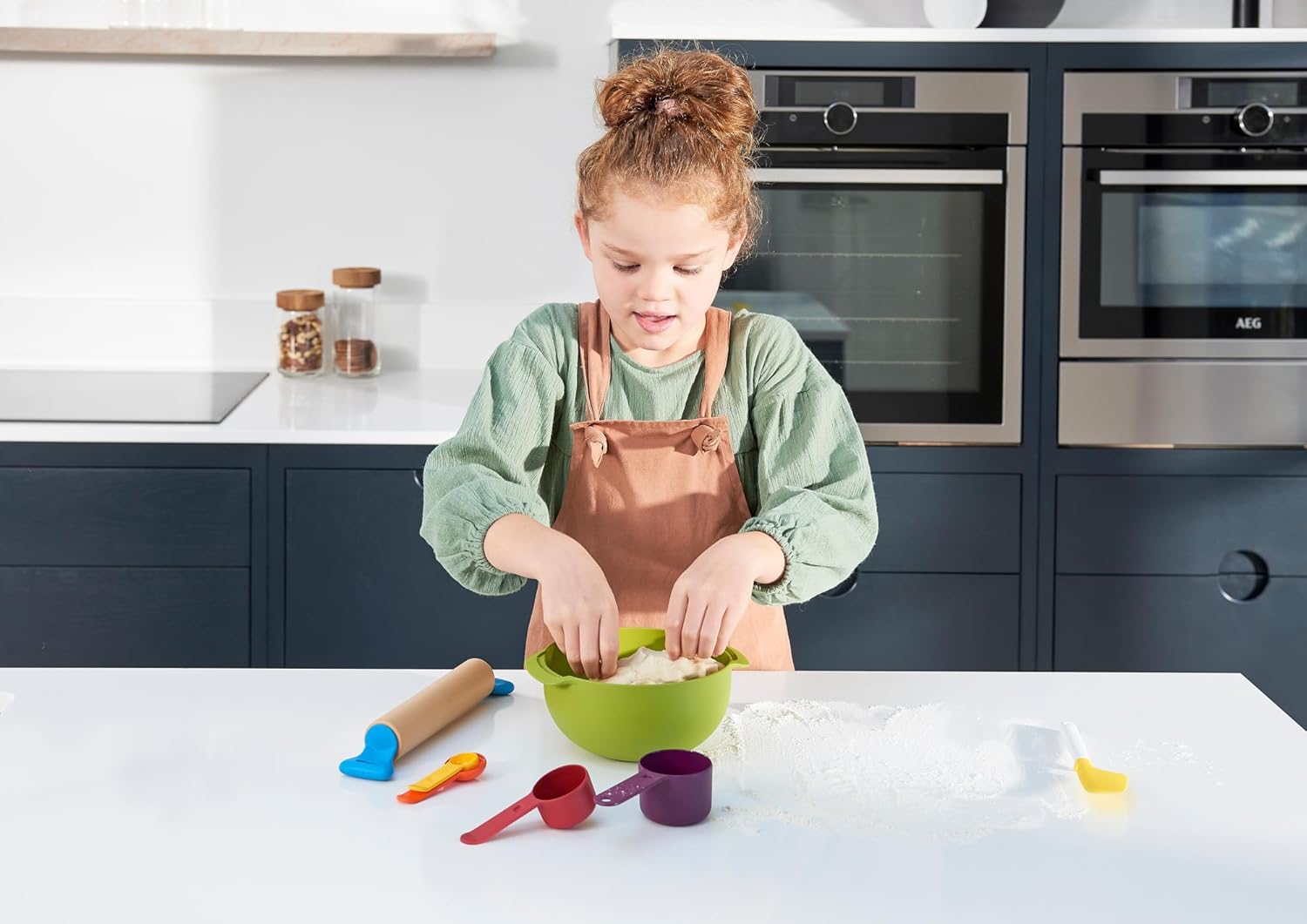 Joseph Joseph Bake Set - Toy Kitchen Playset for Kids Ages 3+ with Easy-Grip Utensils 6