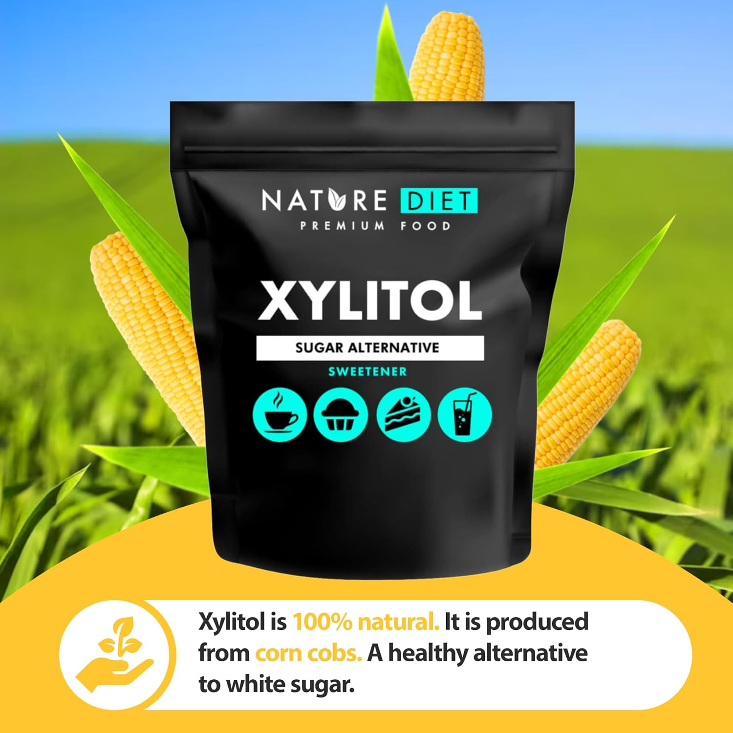 Nature Diet - Xylitol 1 kg | 100% Natural Plant-Based Sweetener | Low Glycemic Sugar Substitute 4